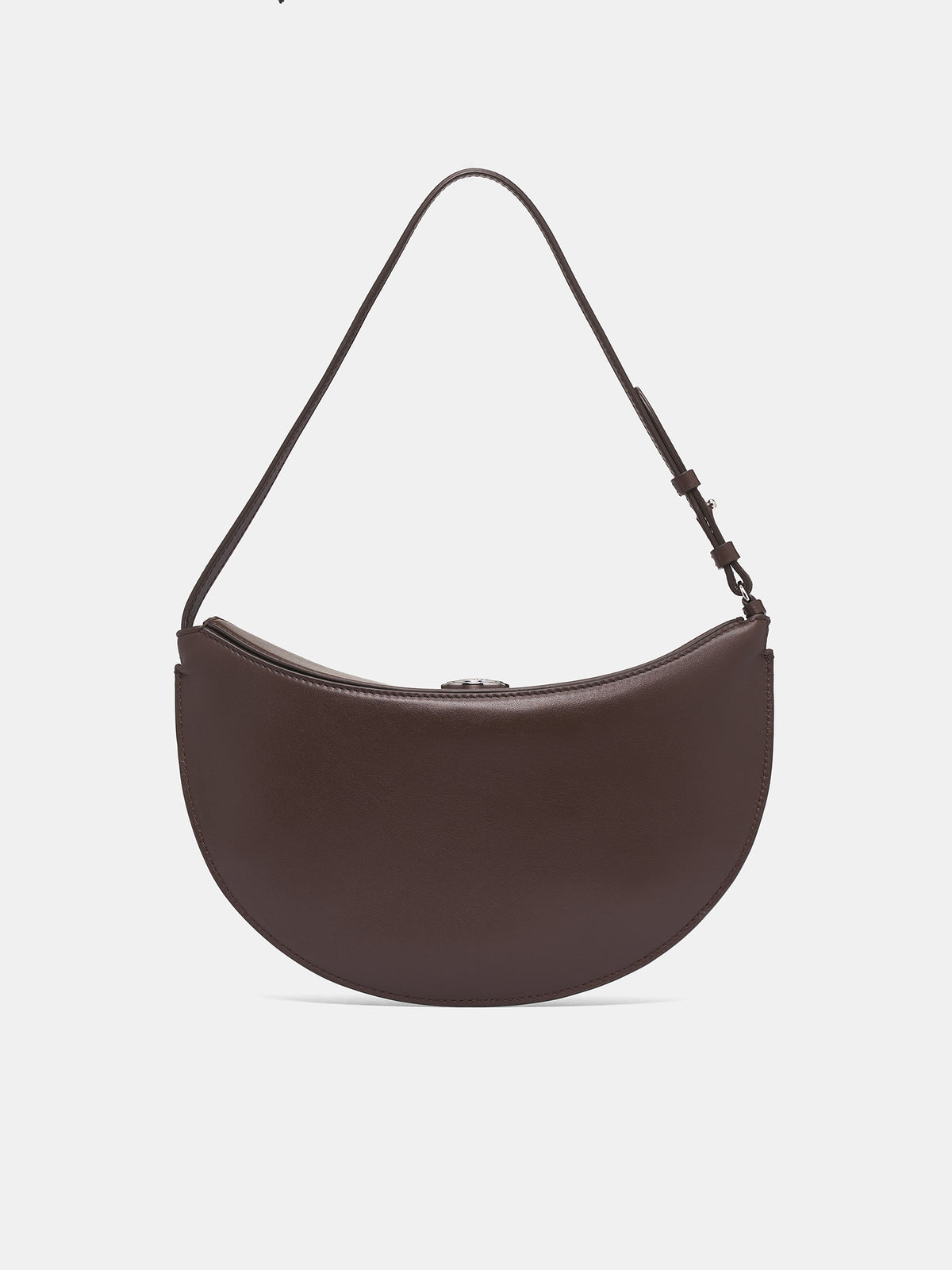 Brown Leather Small Ovalo Bag (BAW00444AC18A08-BROWN)