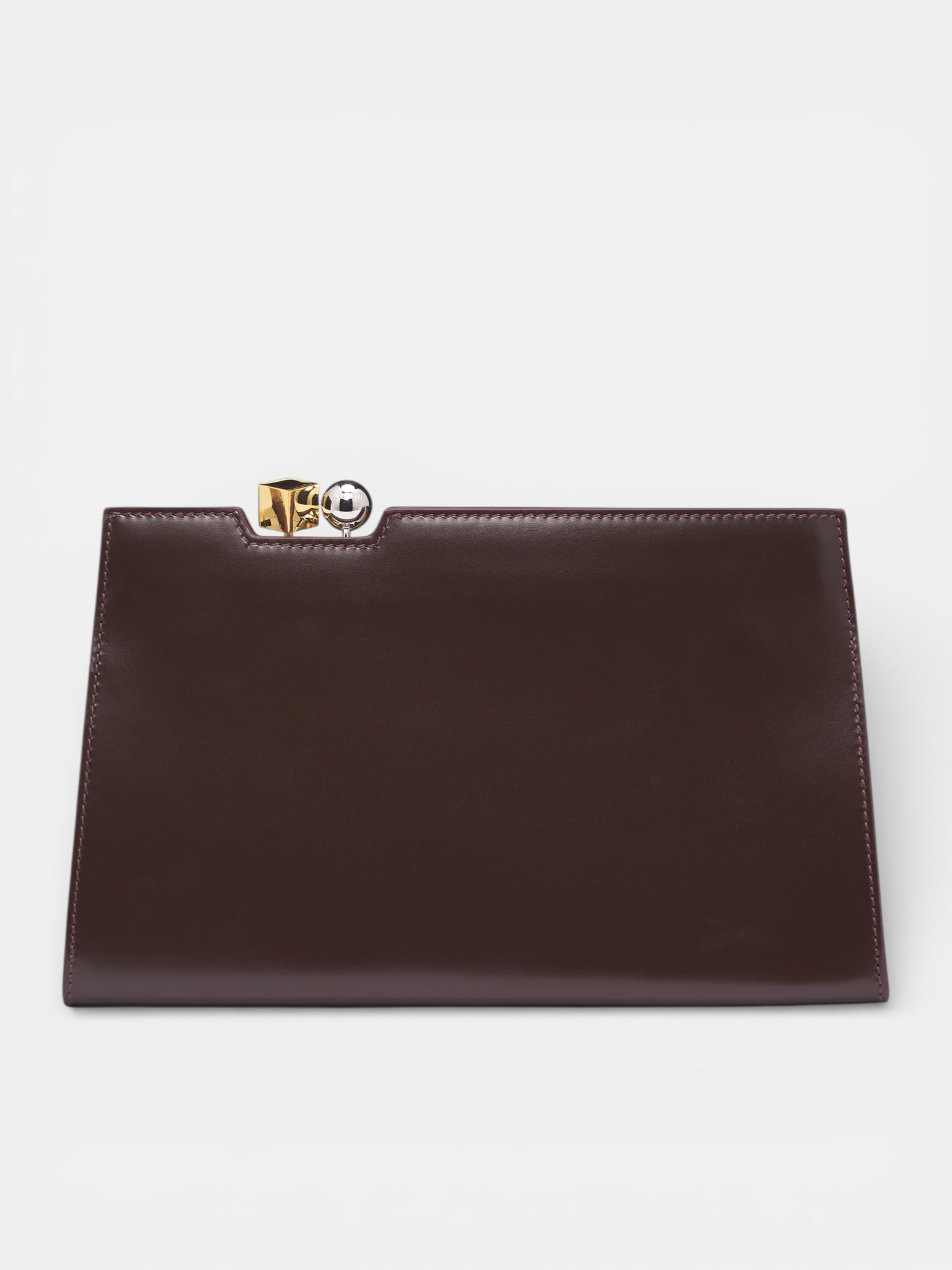 Burgundy Leather Salon Shoulder Bag (BAW00452AC18A10-DARK-BURGUNDY)