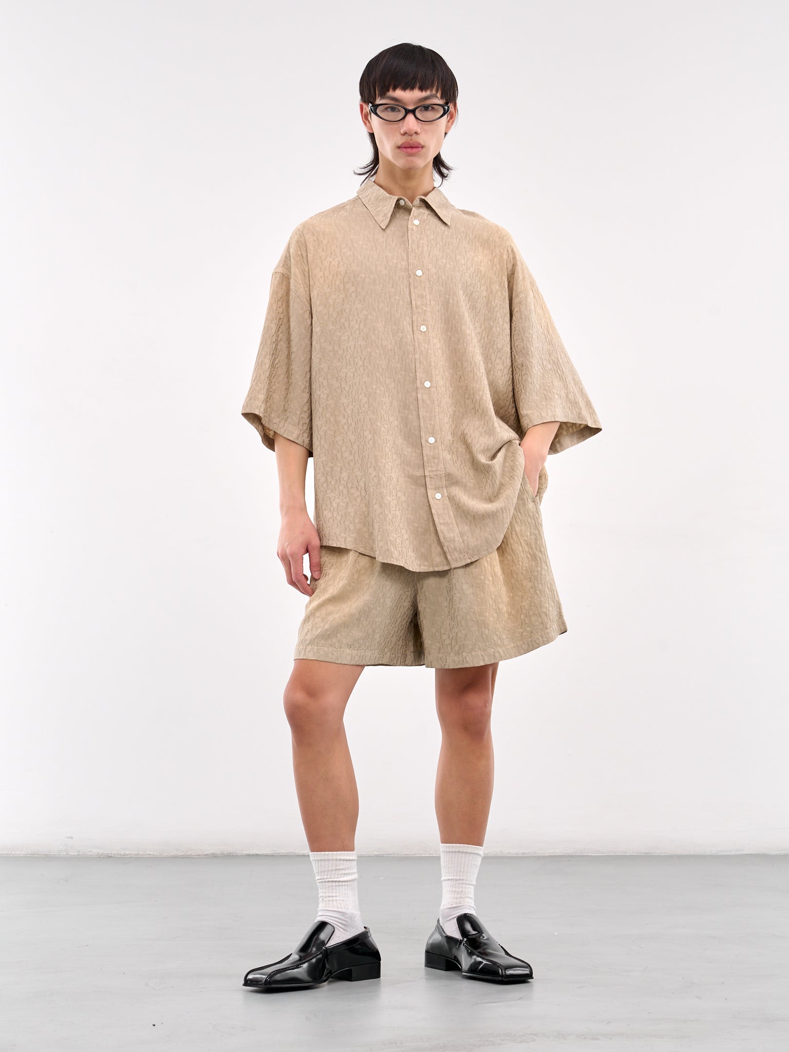 Monogram Shorts (BE0186-WARM-GREY)