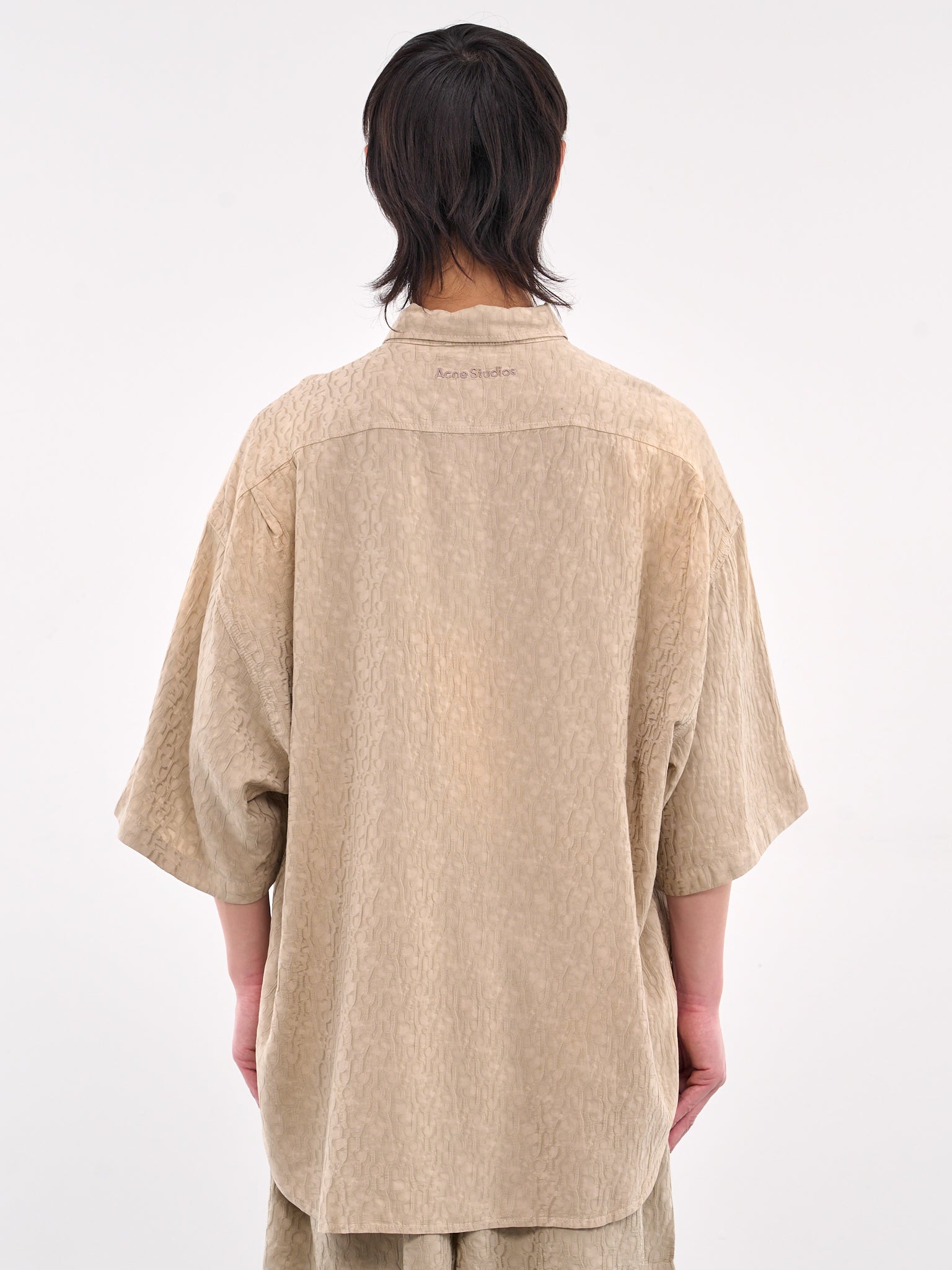 Monogram Button-Up Shirt (BB0625-WARM-GREY)