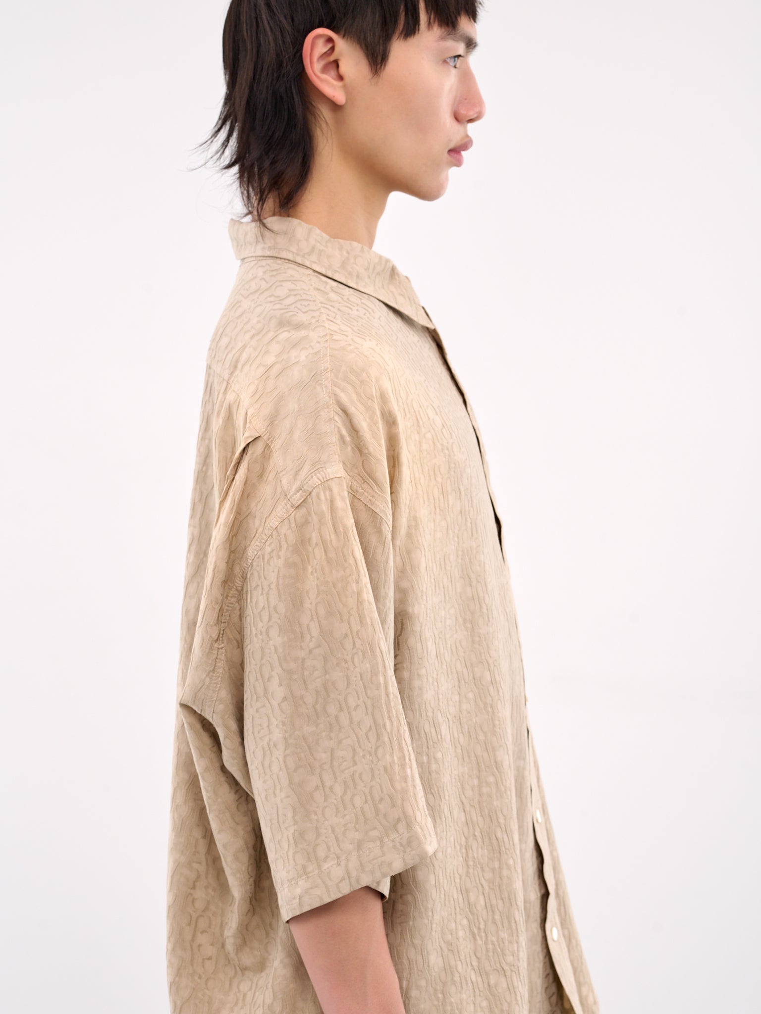 Monogram Button-Up Shirt (BB0625-WARM-GREY)