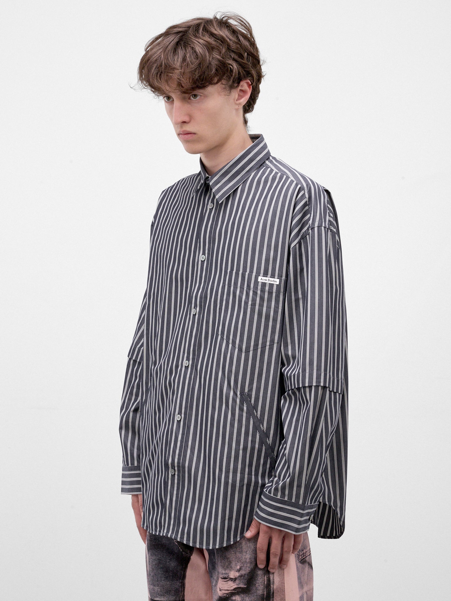Striped Cotton Button-Up Shirt (BB0670-AF2046-BLUE-WHITE)