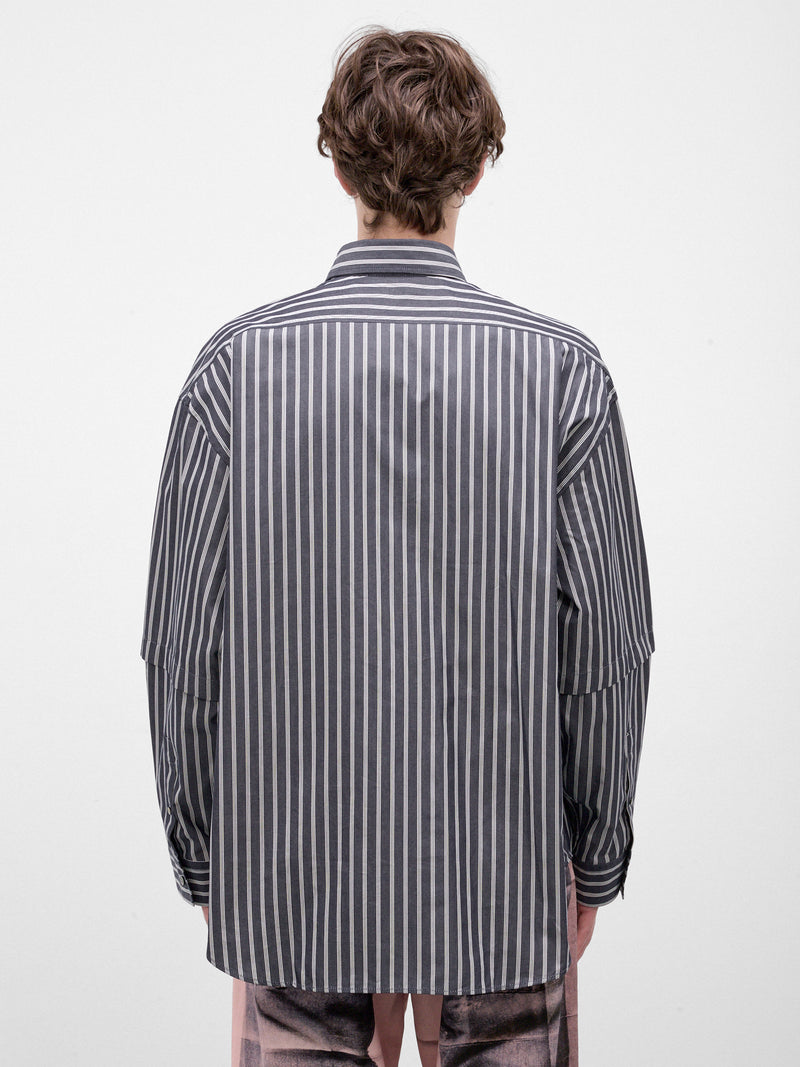 Striped Cotton Button-Up Shirt (BB0670-AF2046-BLUE-WHITE)