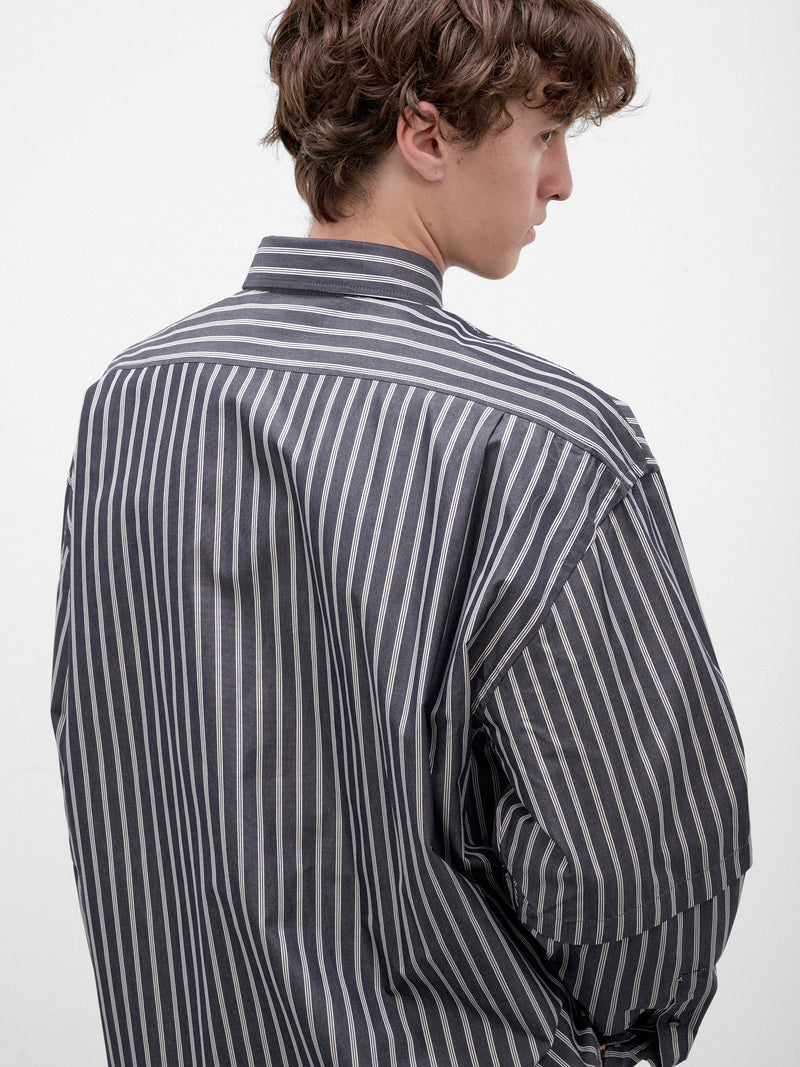 Striped Cotton Button-Up Shirt (BB0670-AF2046-BLUE-WHITE)