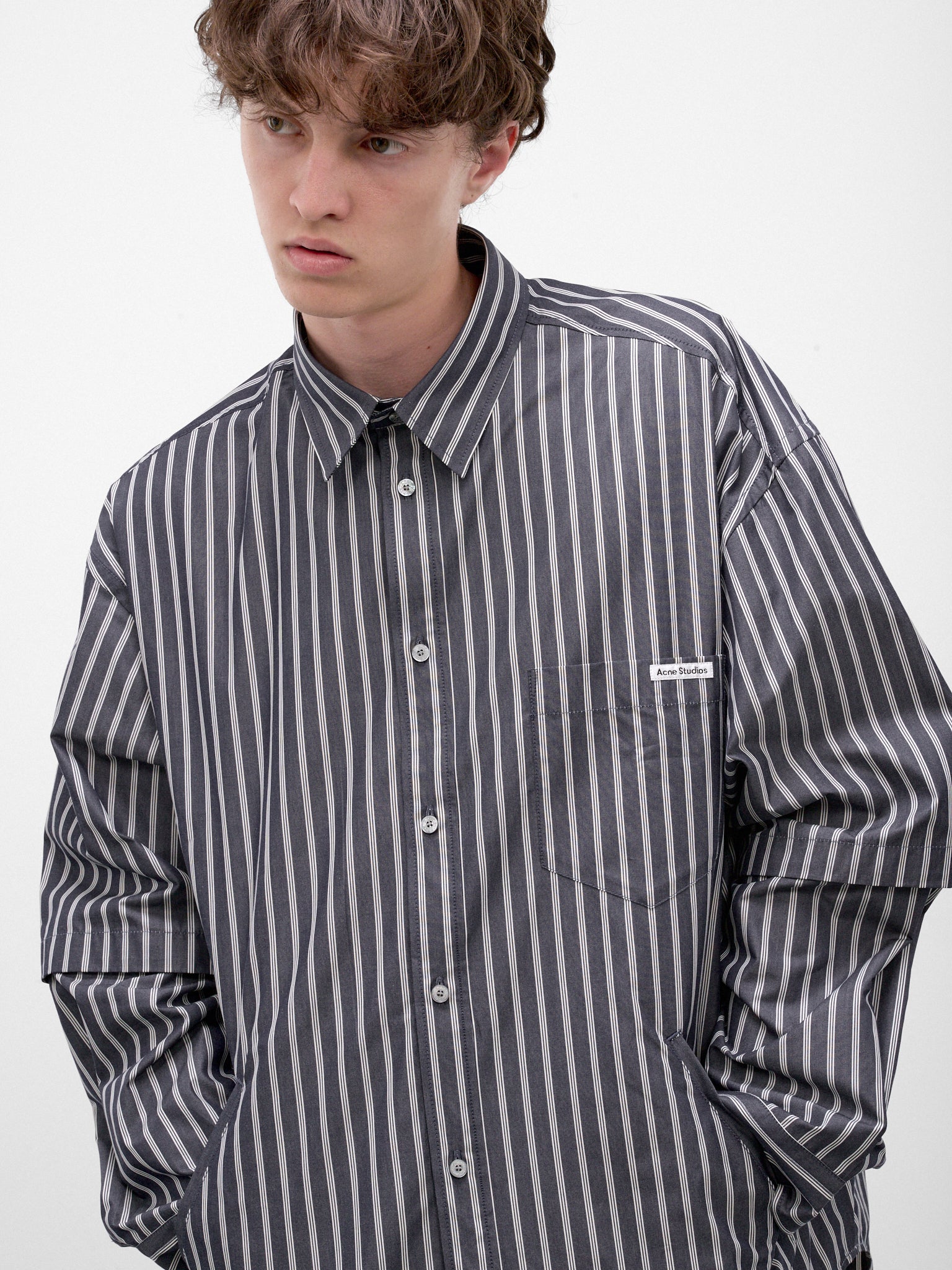 Striped Cotton Button-Up Shirt (BB0670-AF2046-BLUE-WHITE)