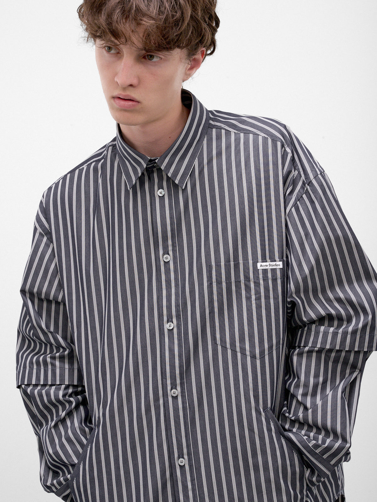Striped Cotton Button-Up Shirt (BB0670-AF2046-BLUE-WHITE)