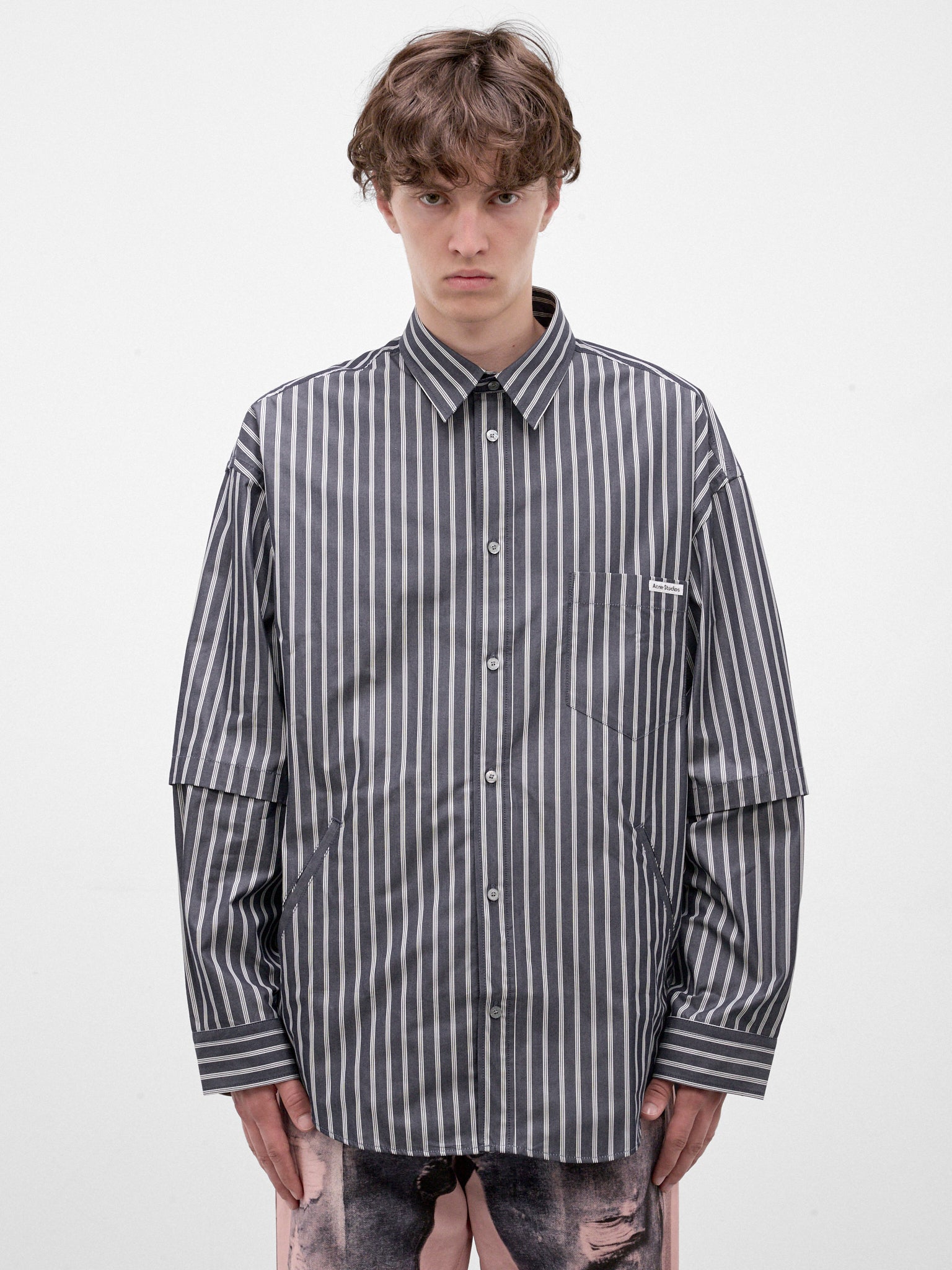 Striped Cotton Button-Up Shirt (BB0670-AF2046-BLUE-WHITE)