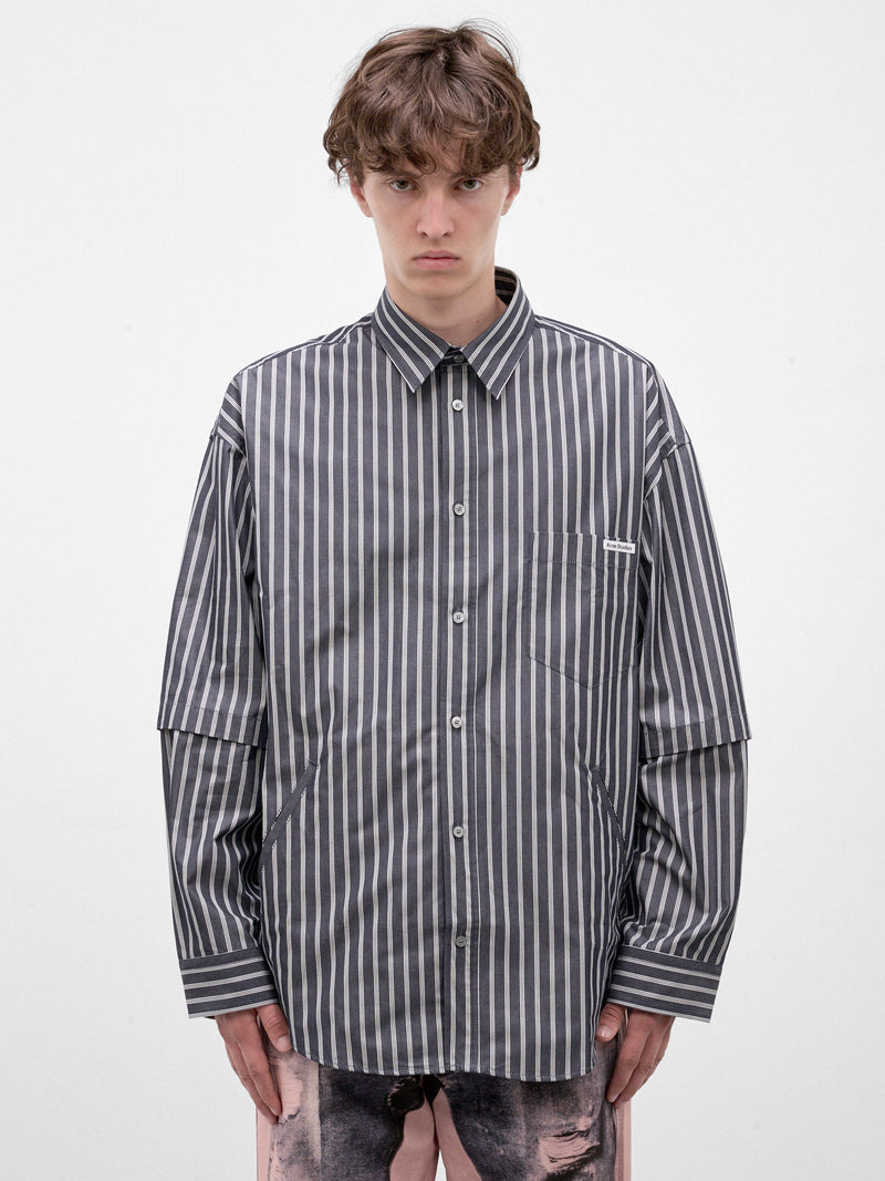 Striped Cotton Button-Up Shirt (BB0670-AF2046-BLUE-WHITE)