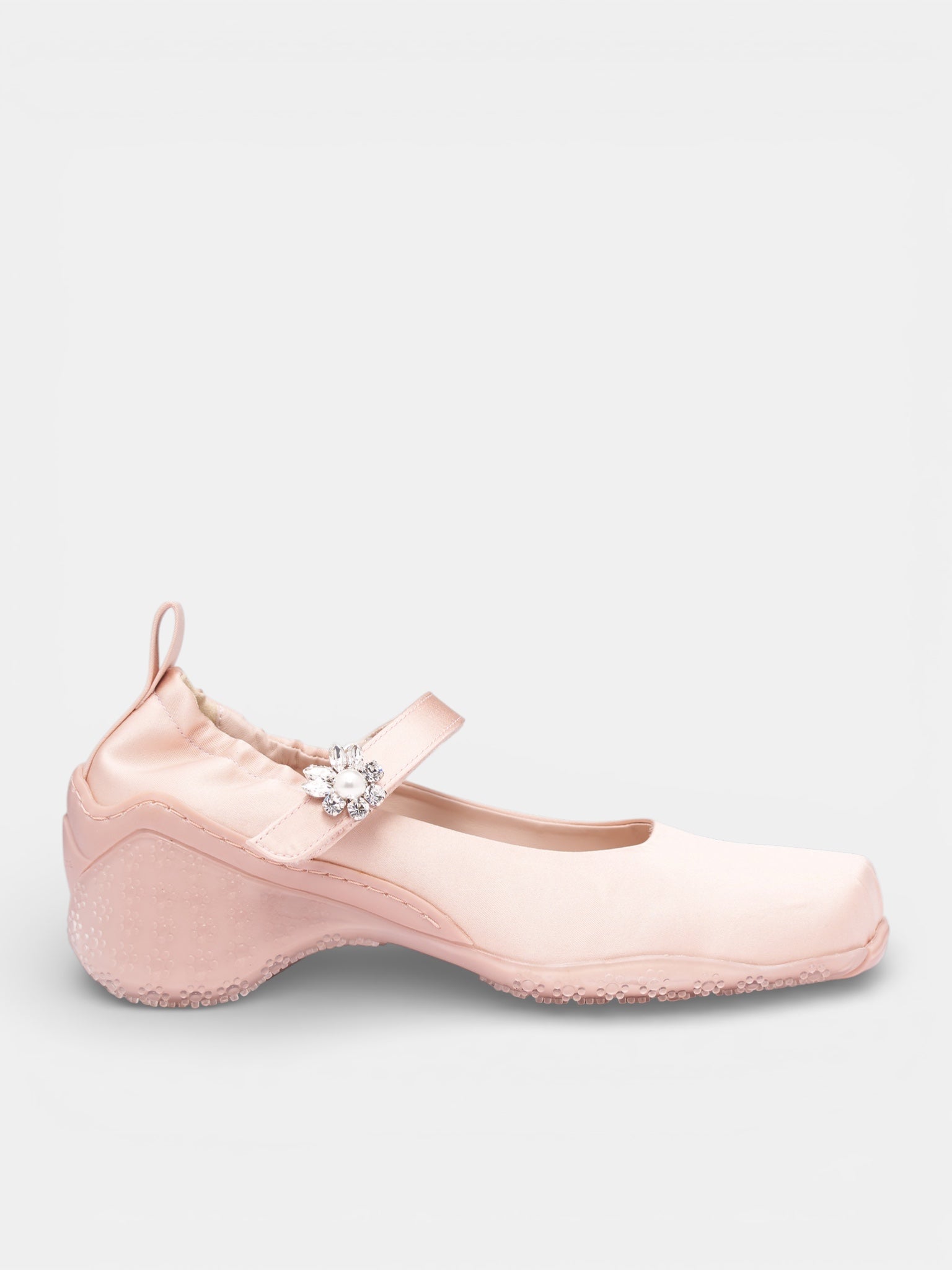 Nude Satin Ballet Runner Pumps (BBT1B-0755-BALLET-NUDE-PEARL-C)