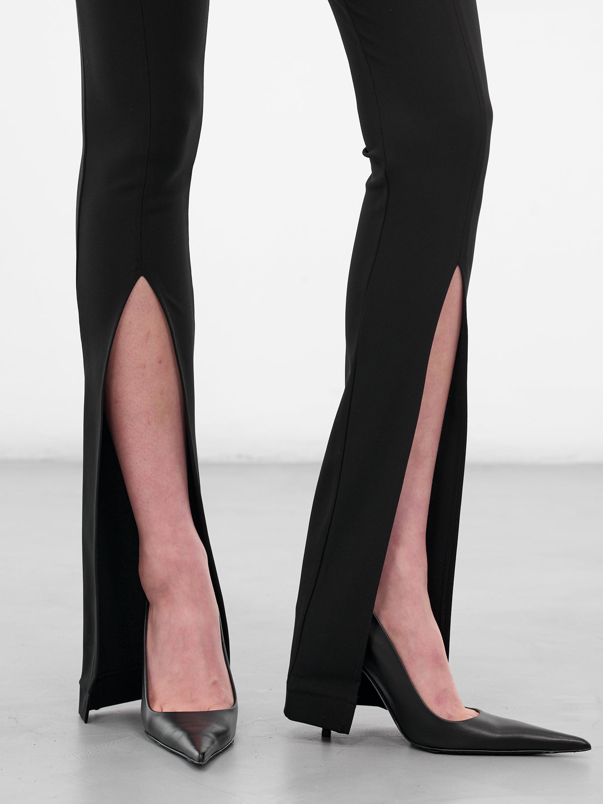 Black Front Split Flared Trousers (ND-TRS079-1000-100-BLACK)