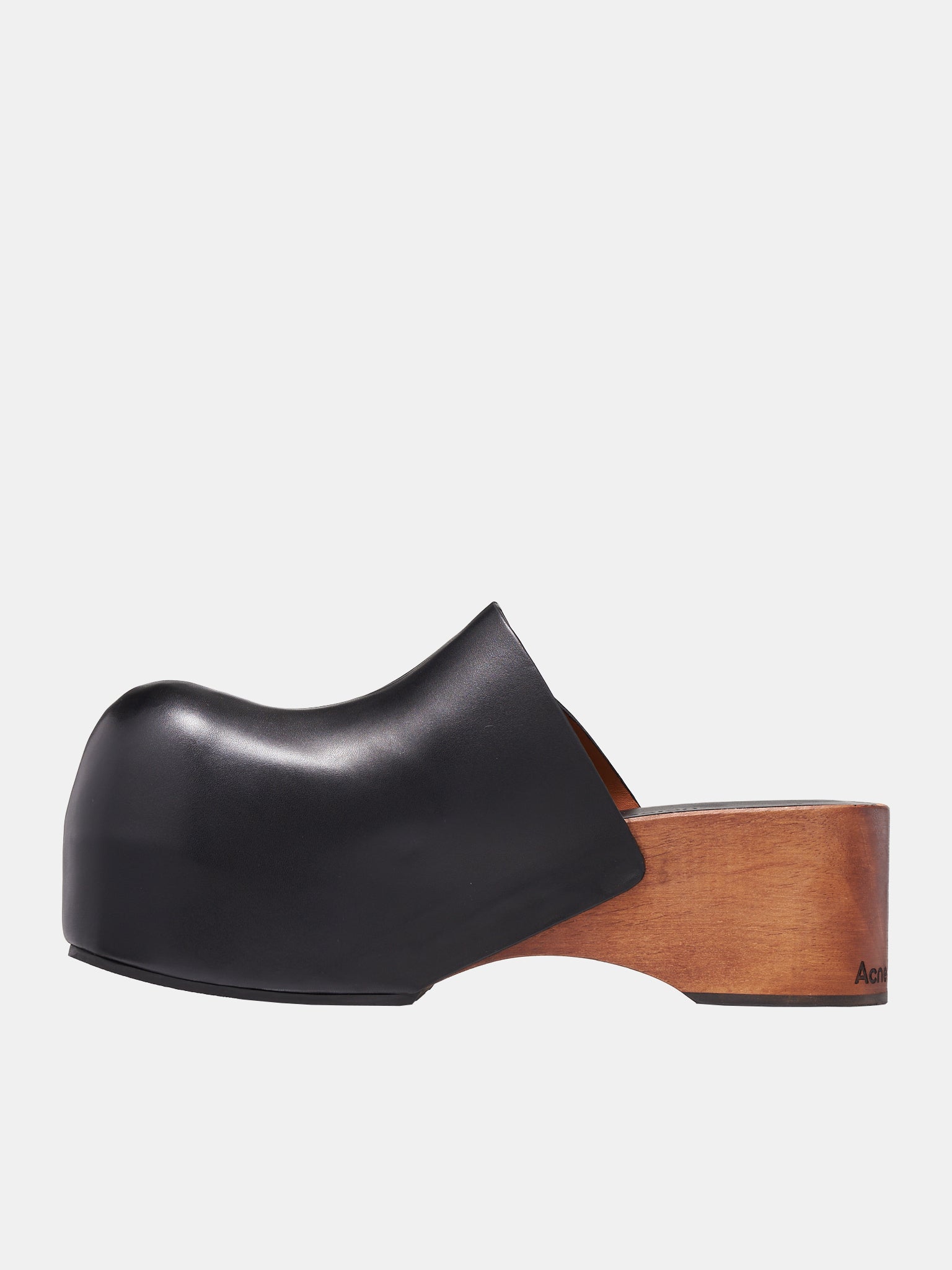 Leather Wood Clogs (BD0316-BLACK)