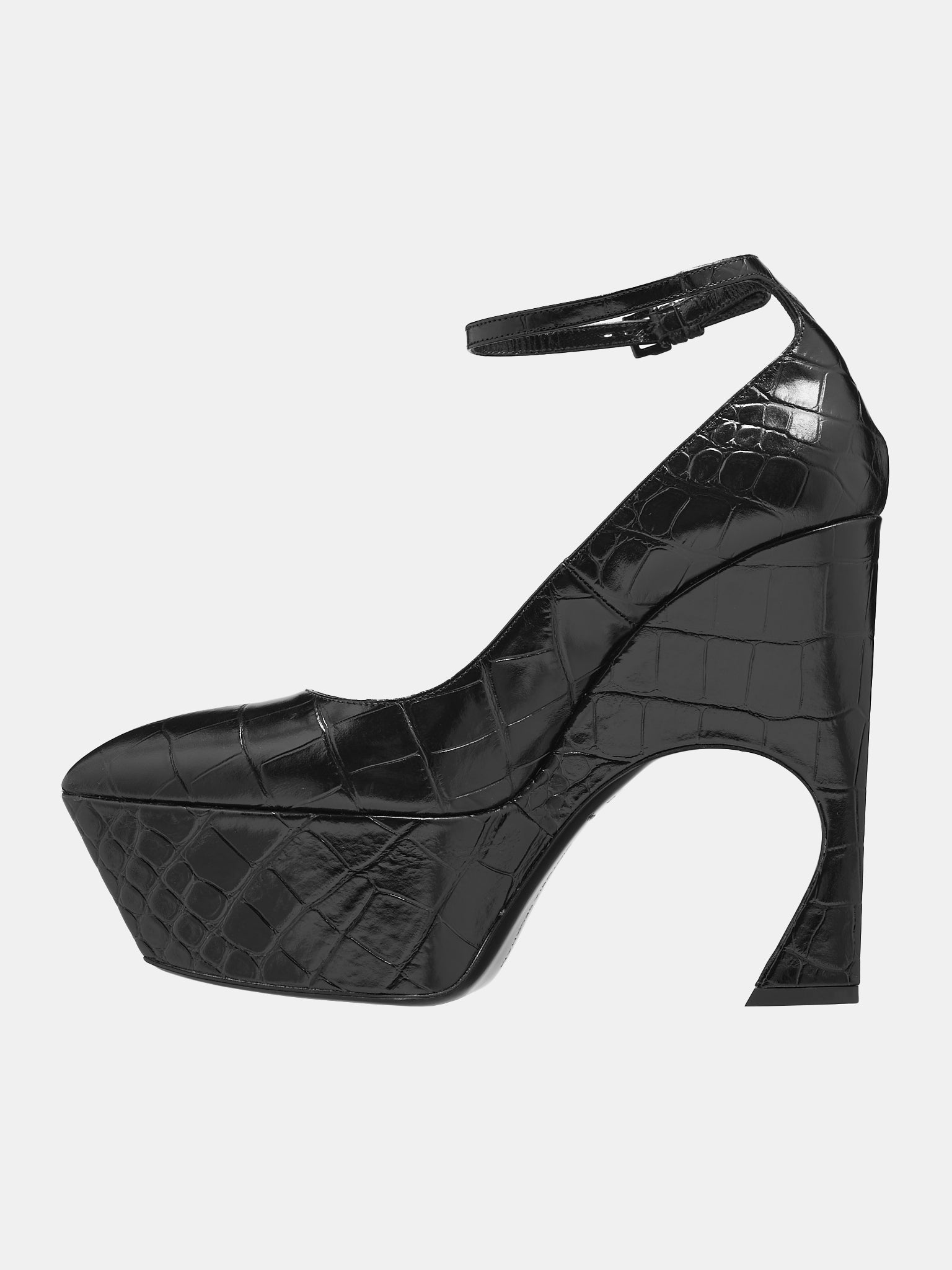 Ankle Strap Wedge Pump (BE41200A-18100-BLACK)