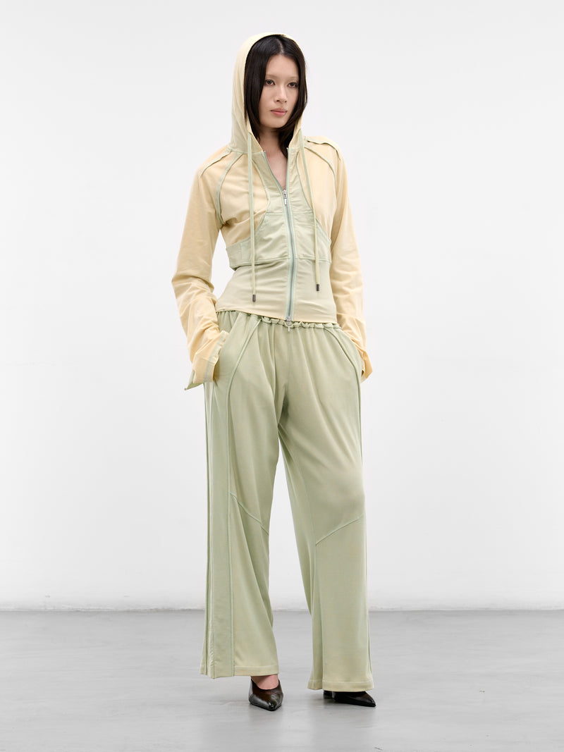 Beige Bellona Deconstructed Zip Hoodie (BELHO0SGR-SUBTLE-GREEN)