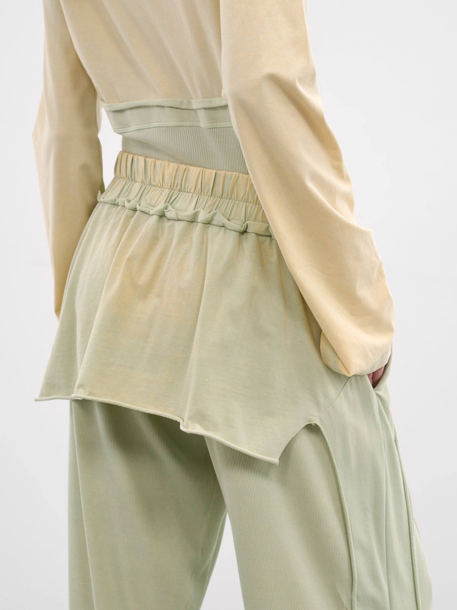 Green Bellona Deconstructed Cotton Sweatpants (BELSW0SGR-SUBTLE-GREEN)