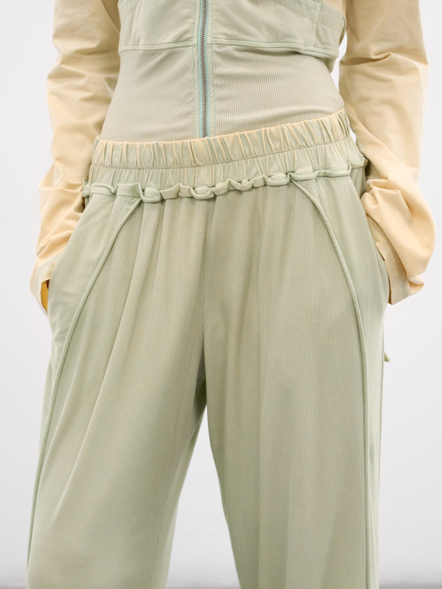 Green Bellona Deconstructed Cotton Sweatpants (BELSW0SGR-SUBTLE-GREEN)