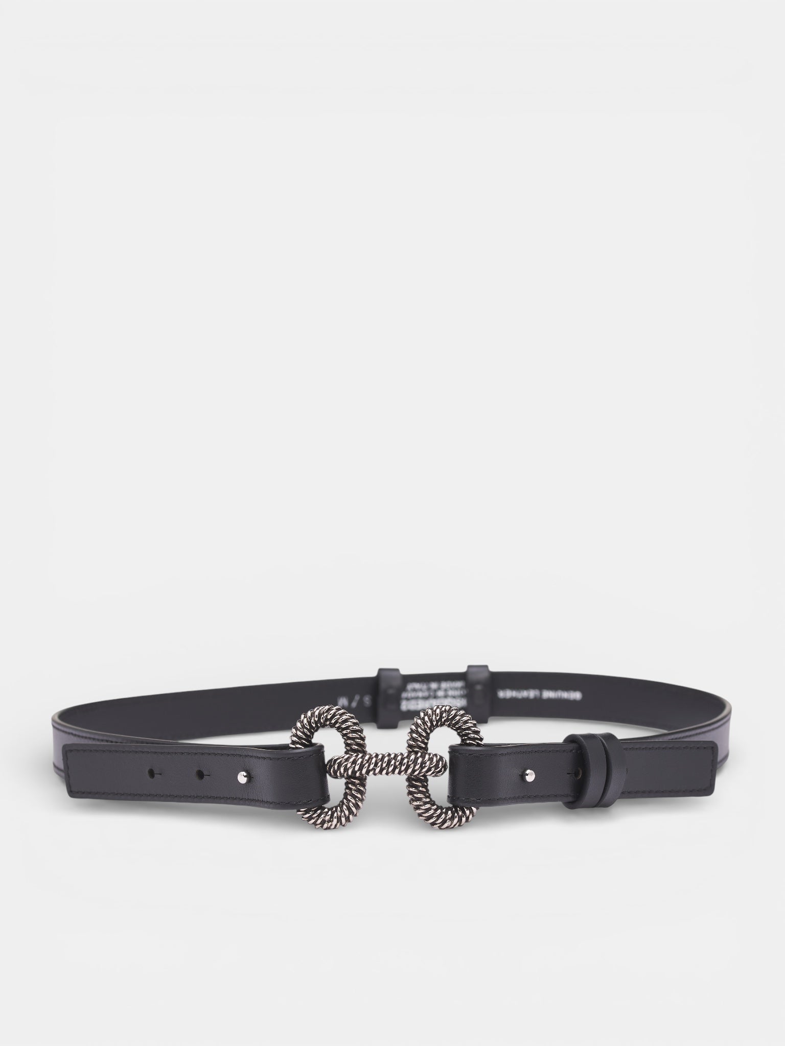 Braid Engraved Chainlink Leather Belt (BEW0464-NERO)