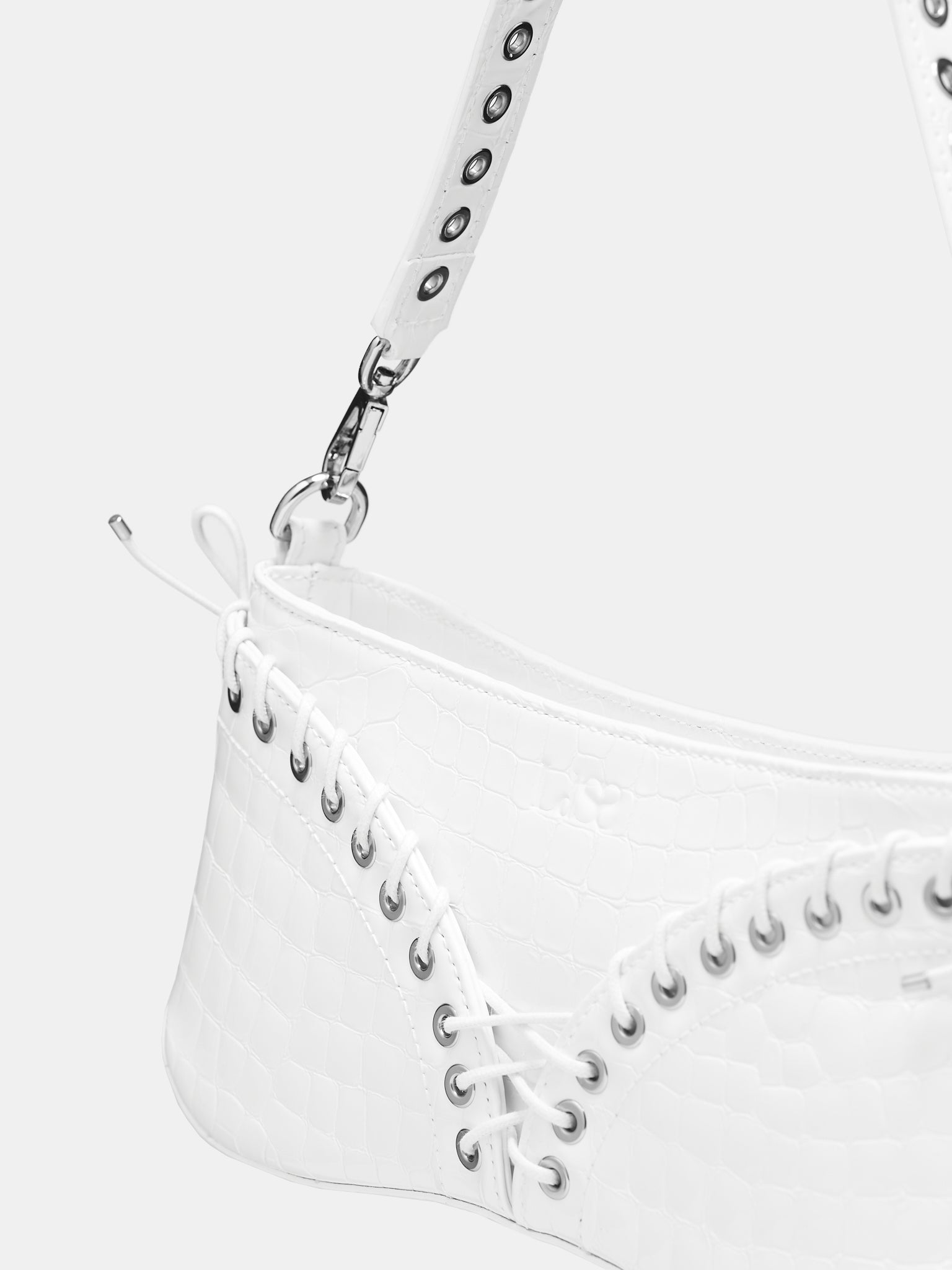 Cleavage Bag (BG001ULEA003-WHITE-CROCO)