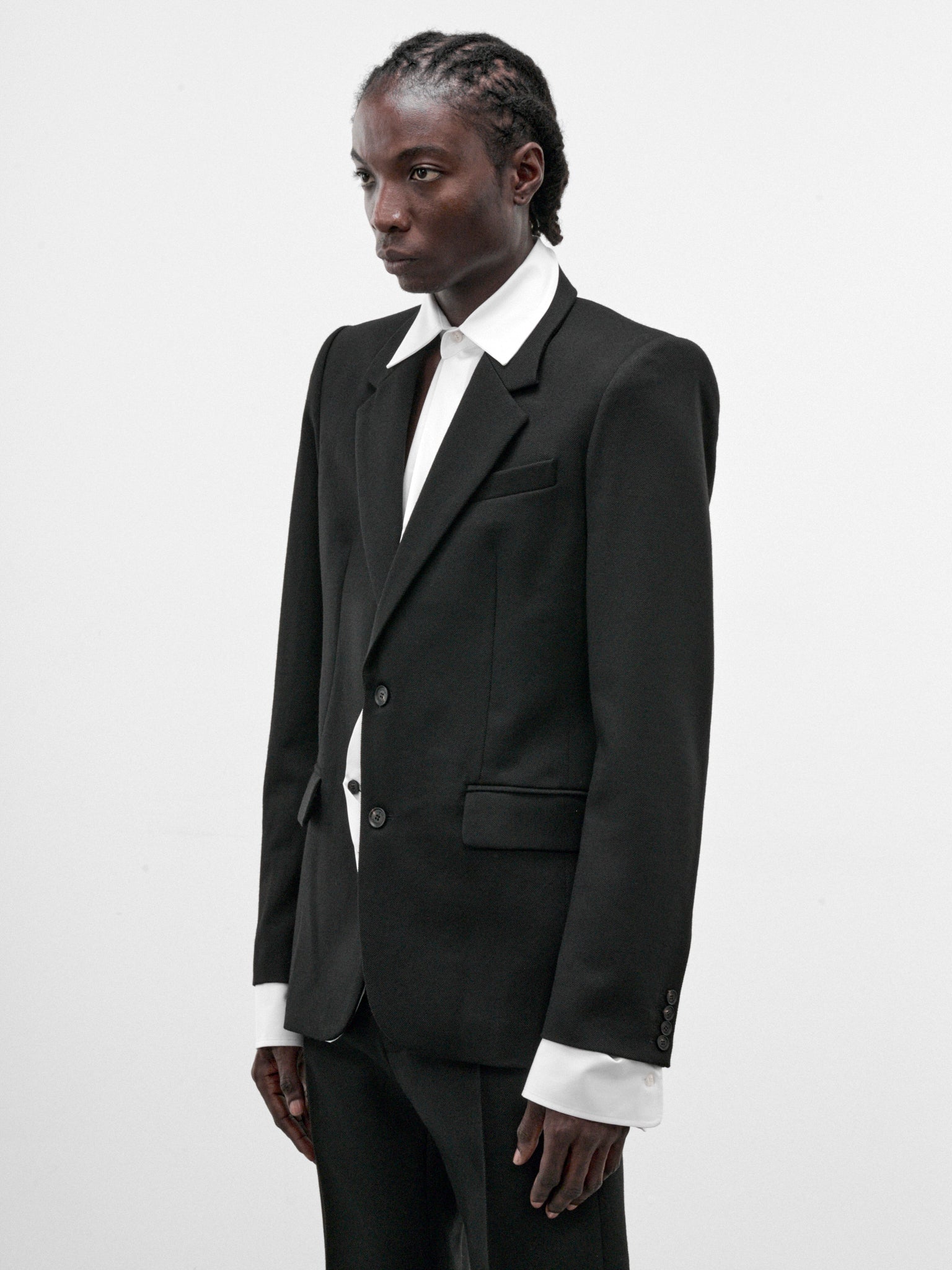 Black Wool Illusion Blazer (BL-001-A-BLACK)