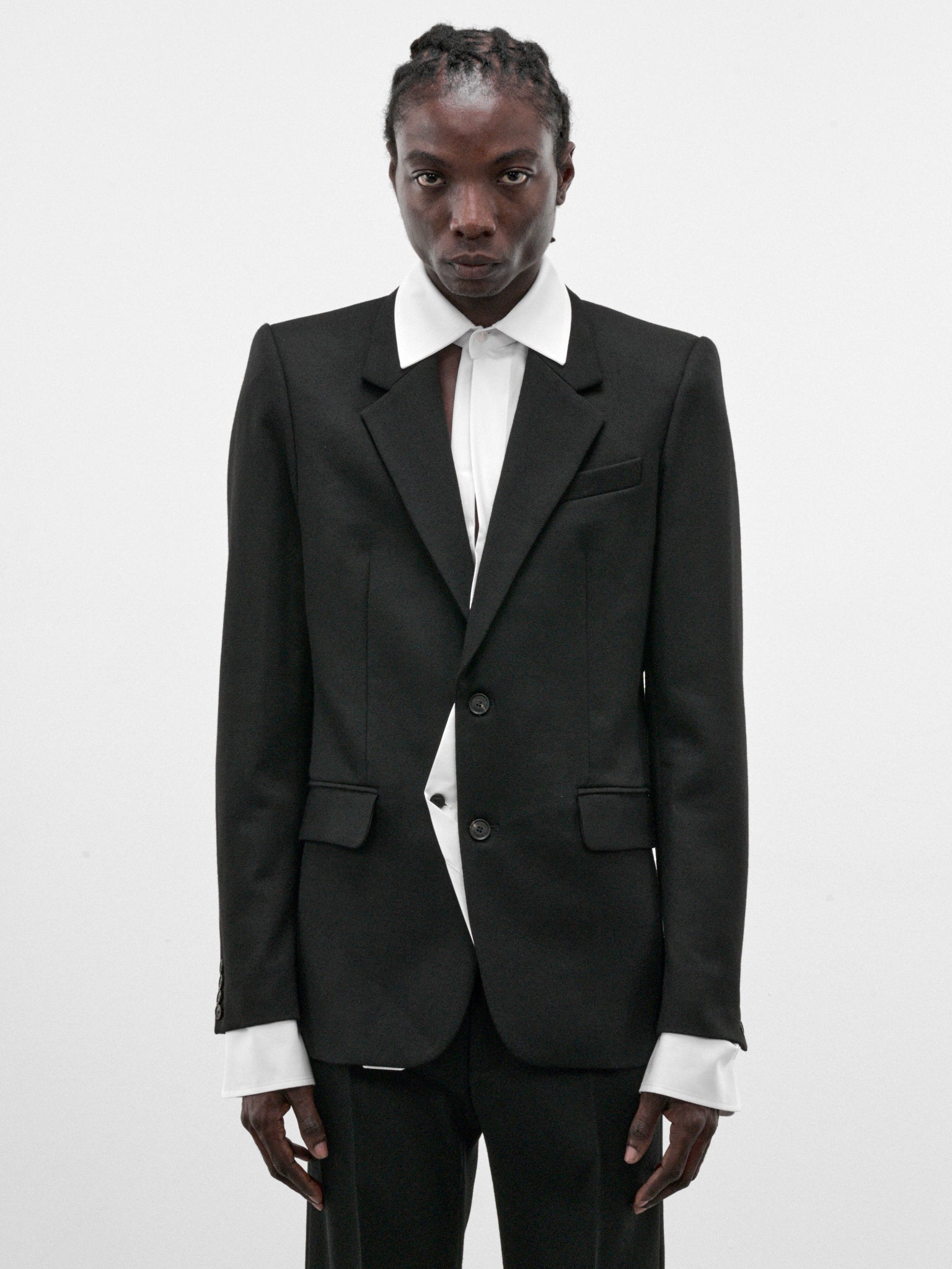 Black Wool Illusion Blazer (BL-001-A-BLACK)