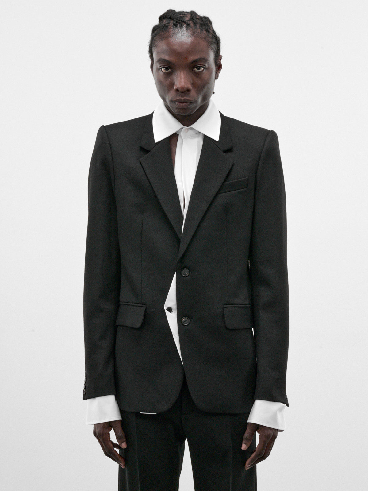 Black Wool Illusion Blazer (BL-001-A-BLACK)