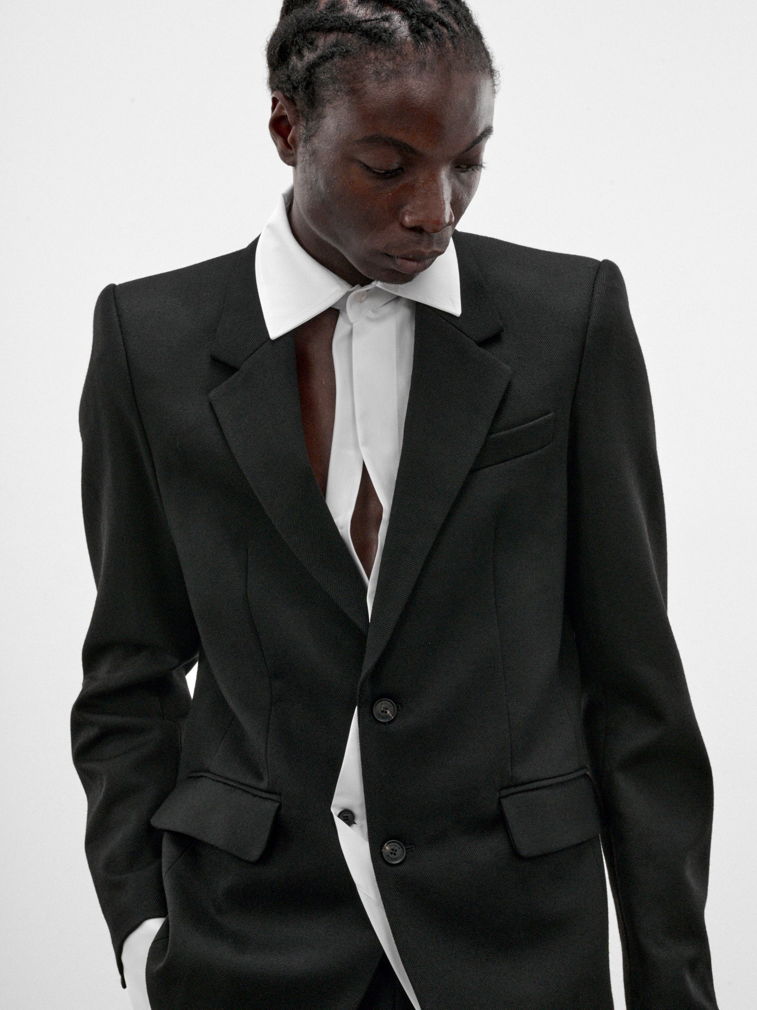 Black Wool Illusion Blazer (BL-001-A-BLACK)