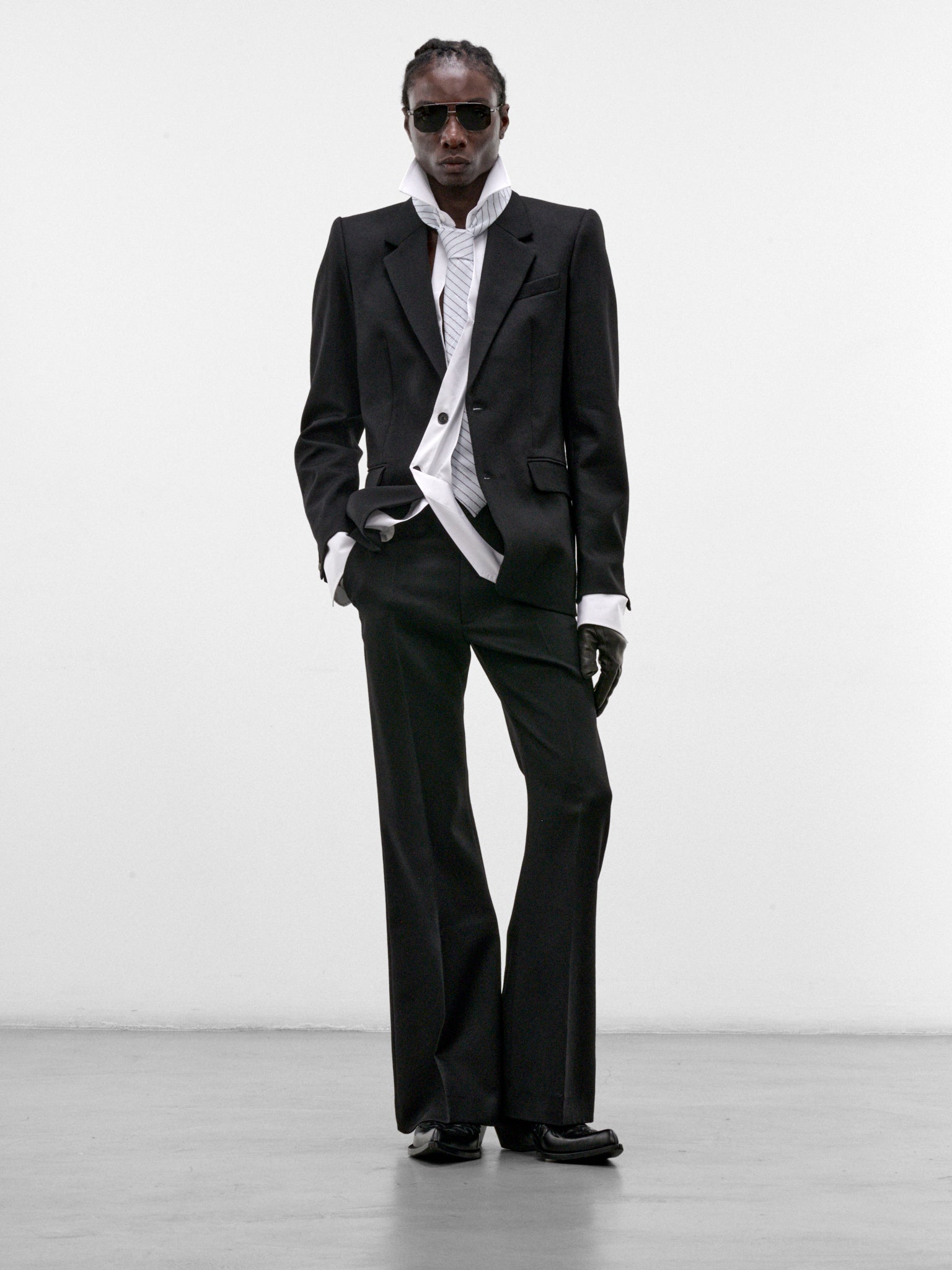 Black Wool Illusion Blazer (BL-001-A-BLACK)
