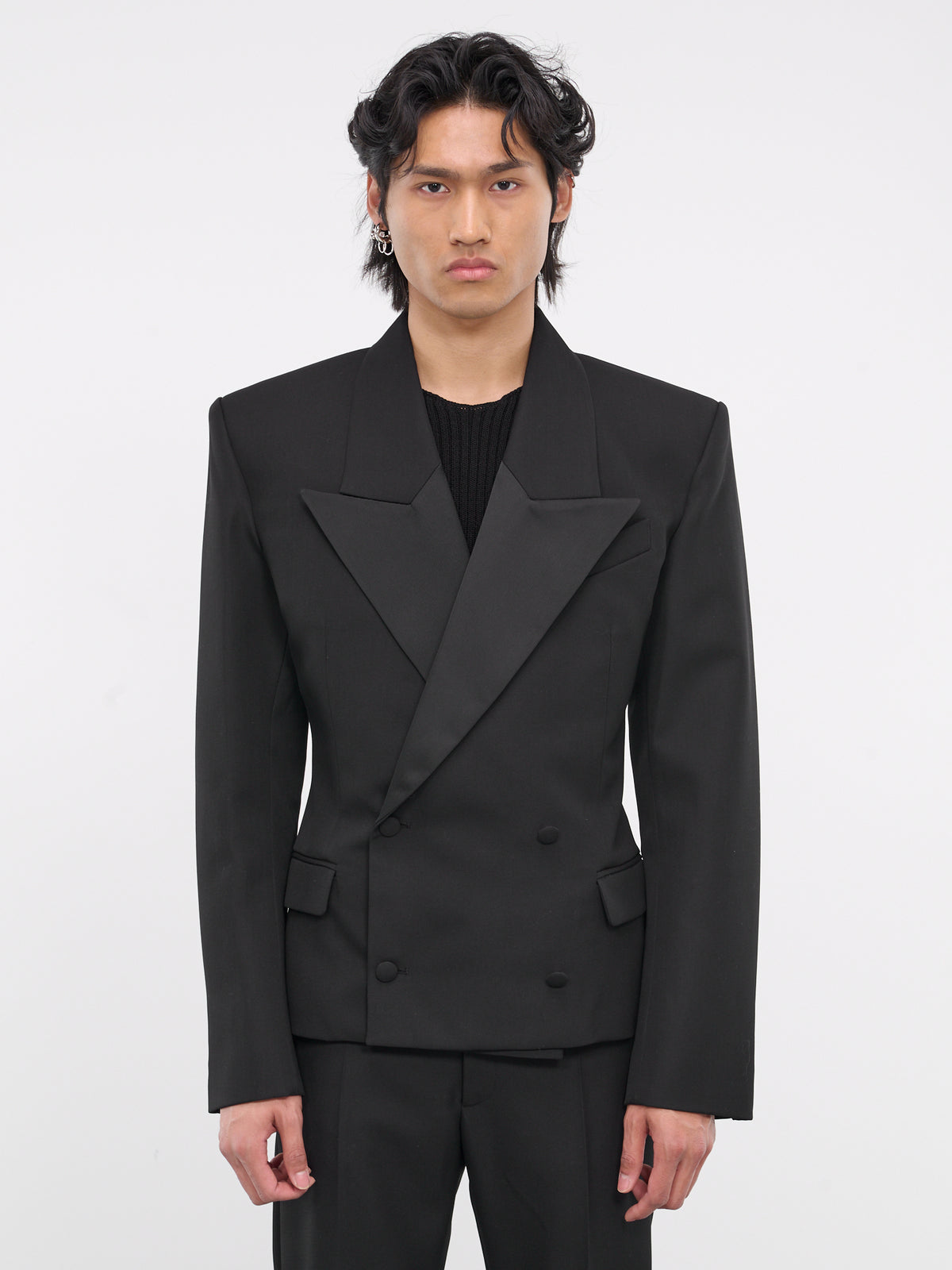 Double-Breasted Blazer (BL-006-A-BLACK)
