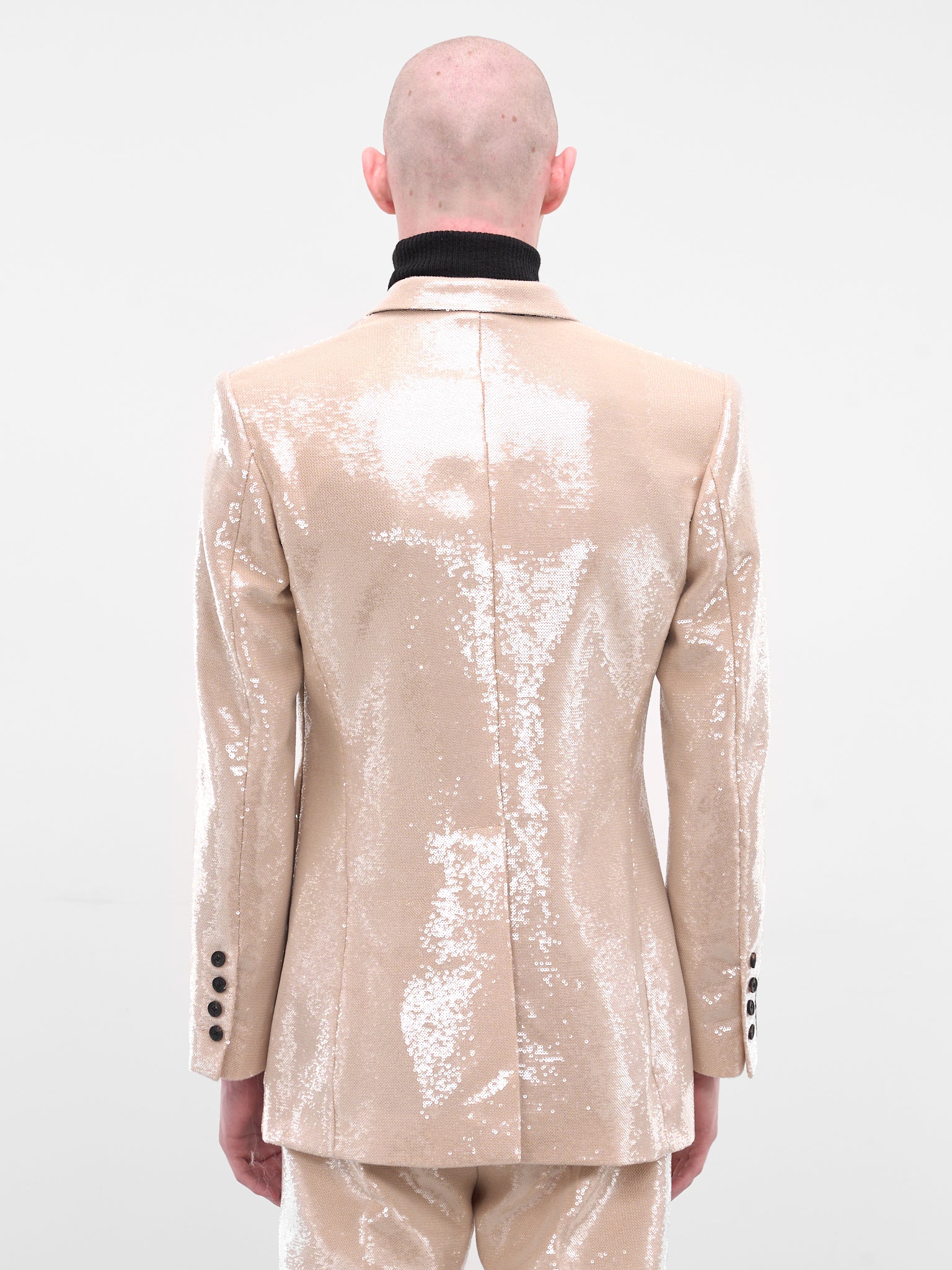 Egonic Double-Breasted Sequin Blazer (BL-005-D-BEIGE)
