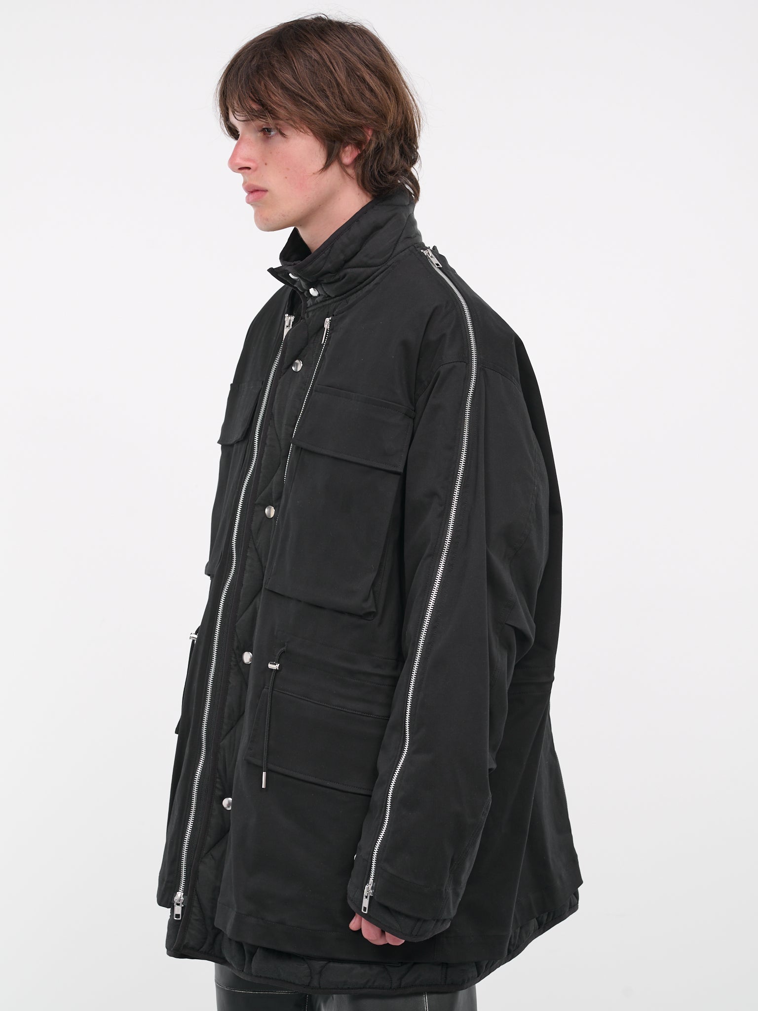 Zip Quilted Jacket (BL02-BLACK)