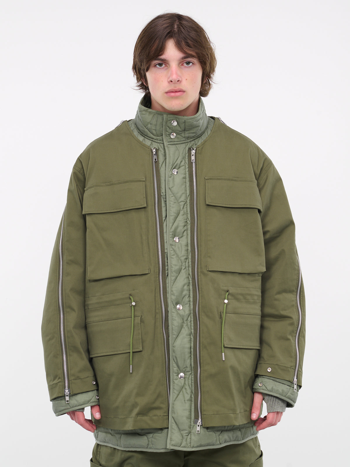 Zip Quilted Jacket (BL02-KHAKI)