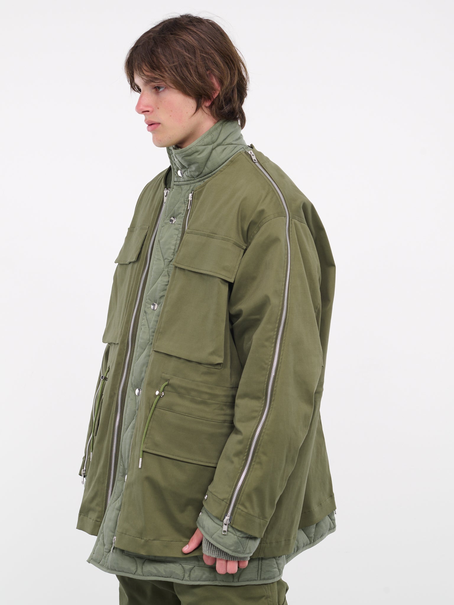 Zip Quilted Jacket (BL02-KHAKI)
