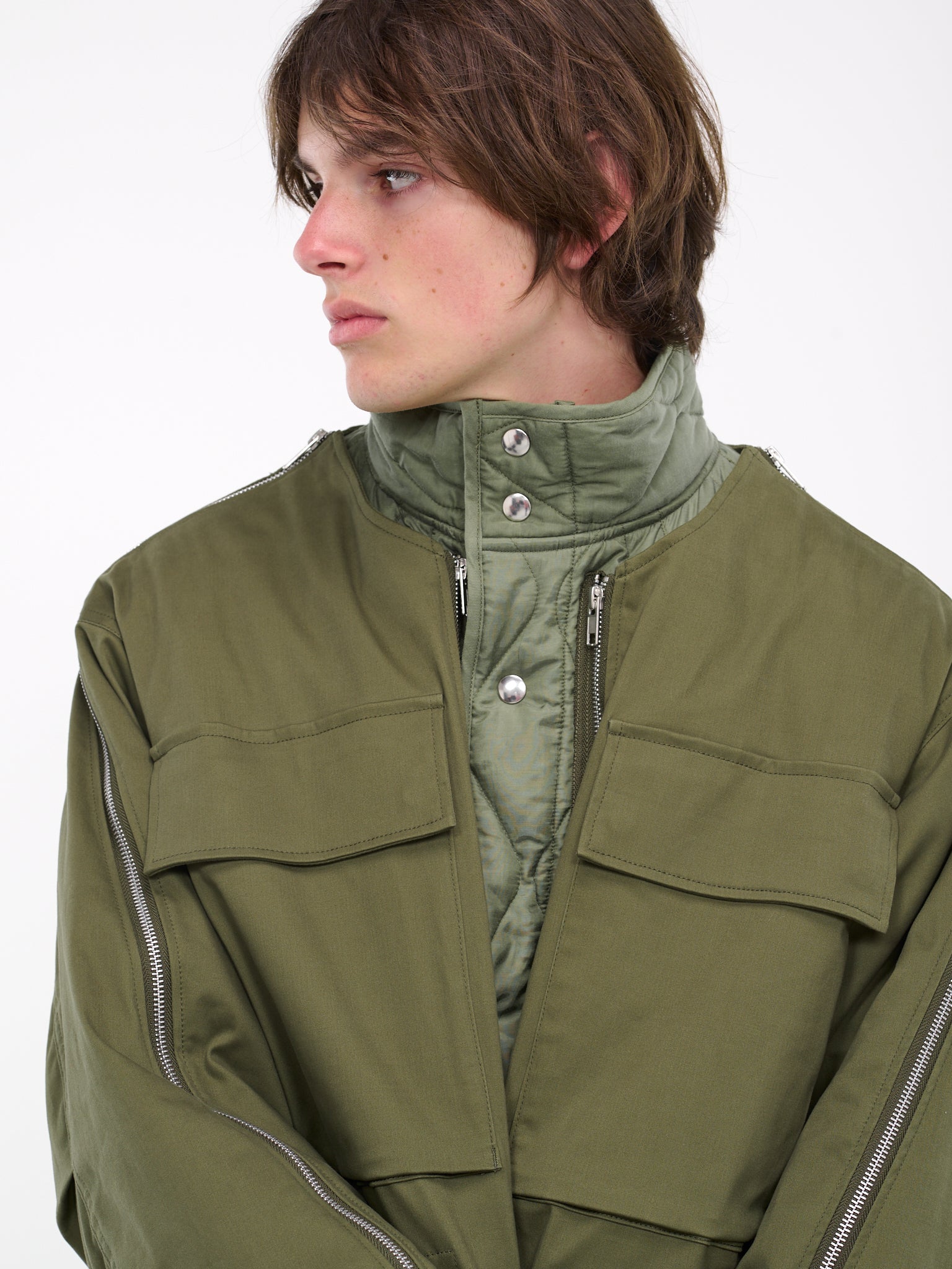 Zip Quilted Jacket (BL02-KHAKI)