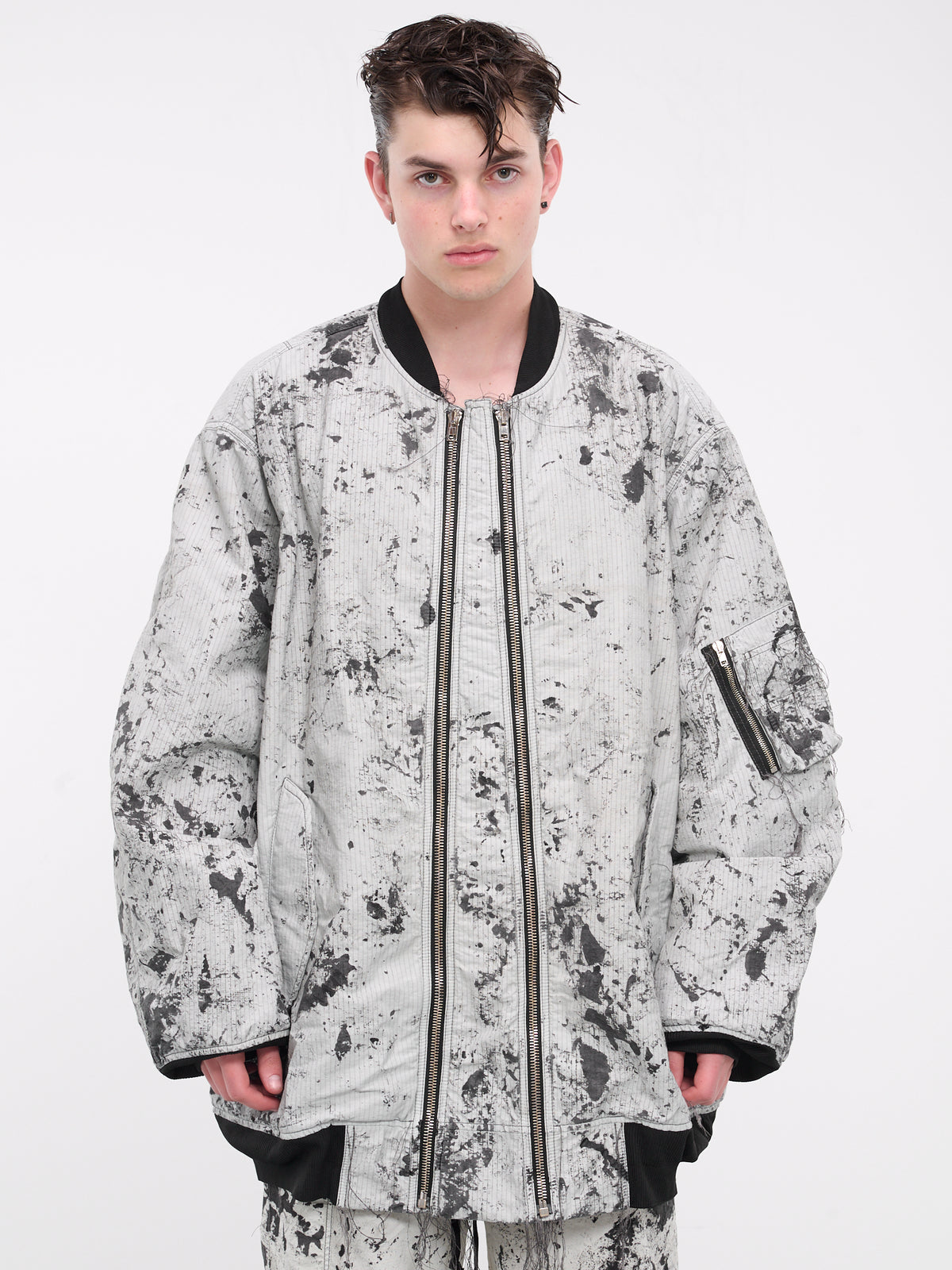 Oversized Camo Bomber Jacket (BL1010-SNOW-CAMO)