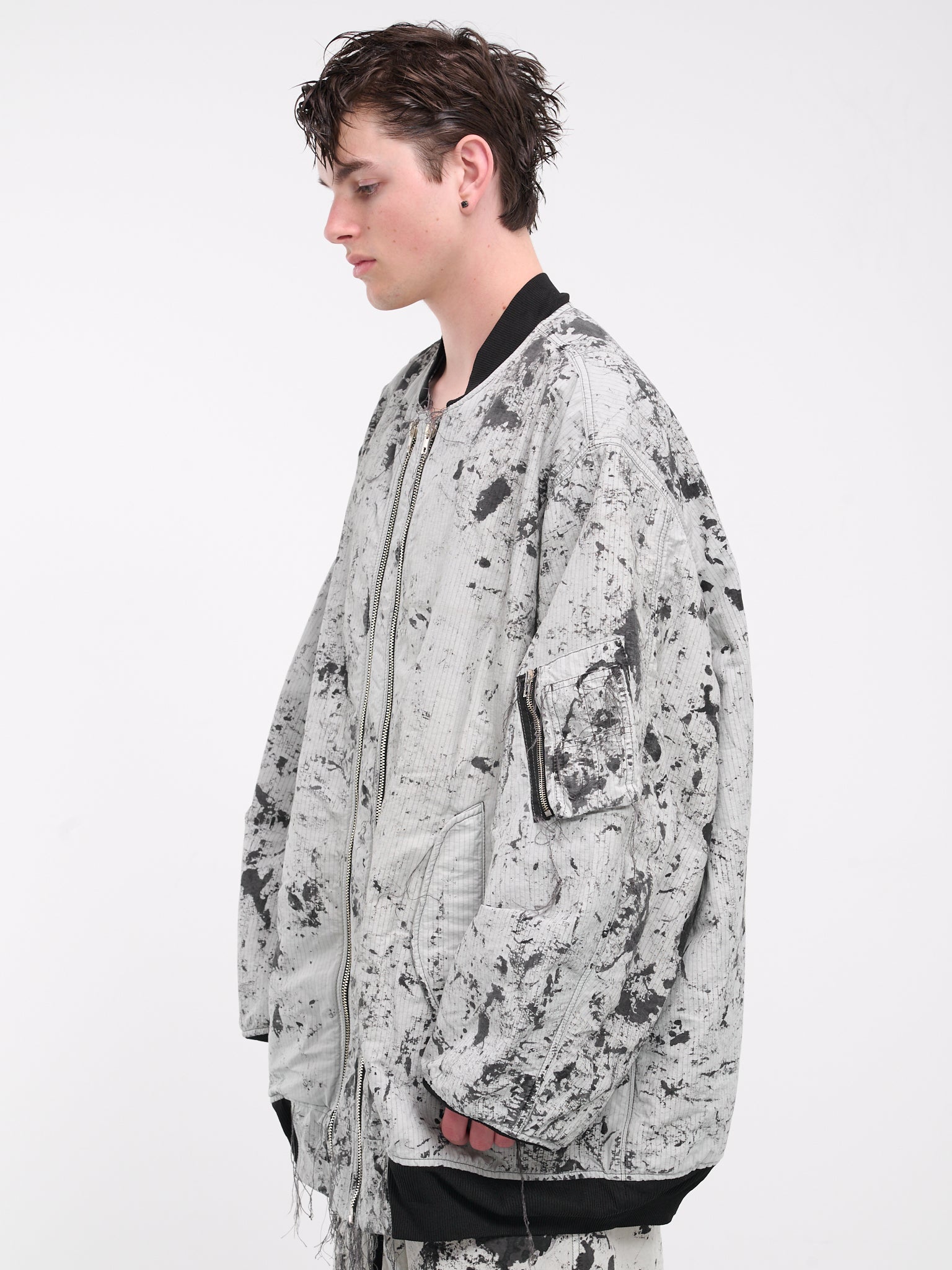 Oversized Camo Bomber Jacket (BL1010-SNOW-CAMO)