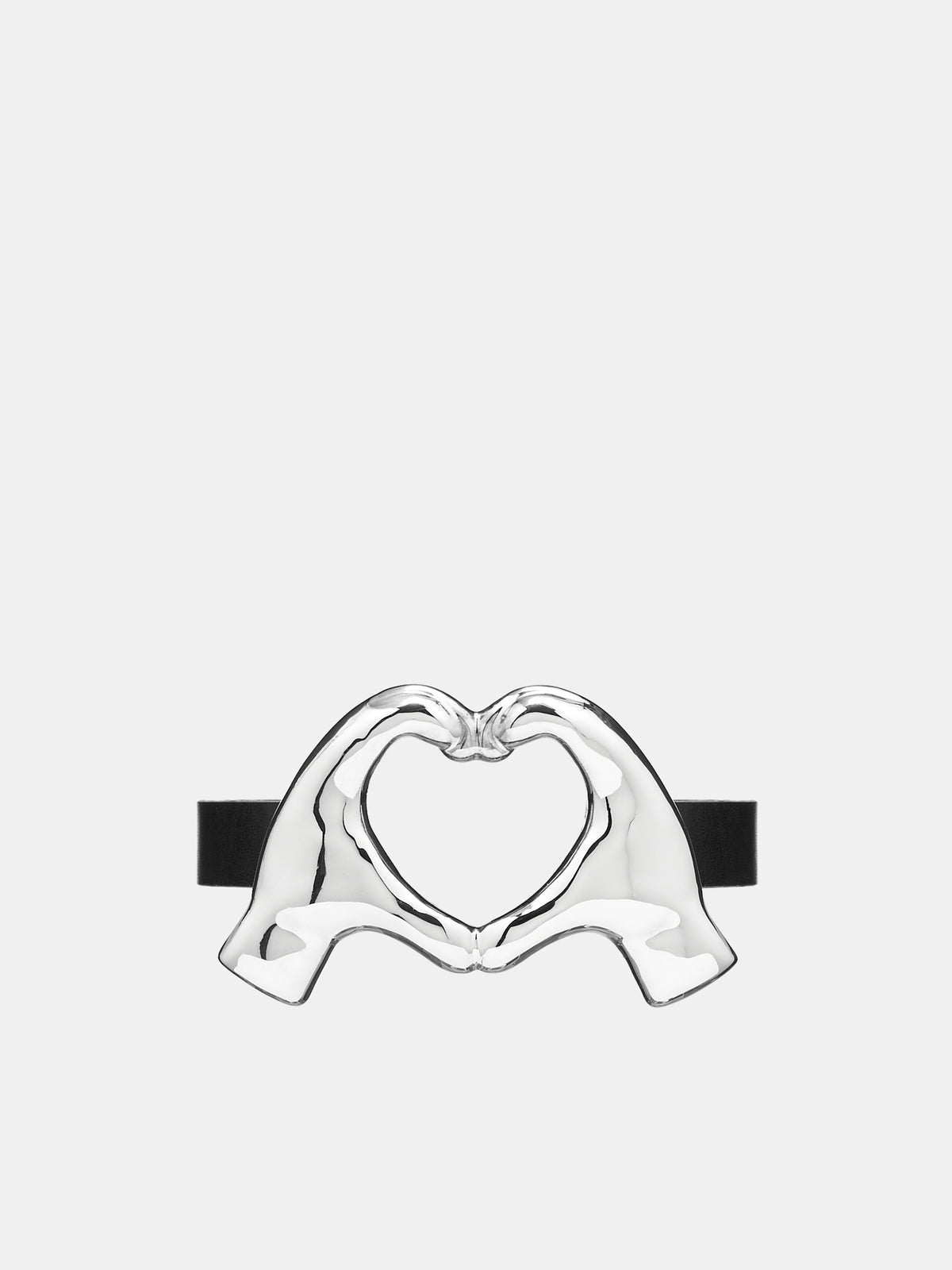 Emoji Heart Choker (BI11725-SILVER-BLACK)