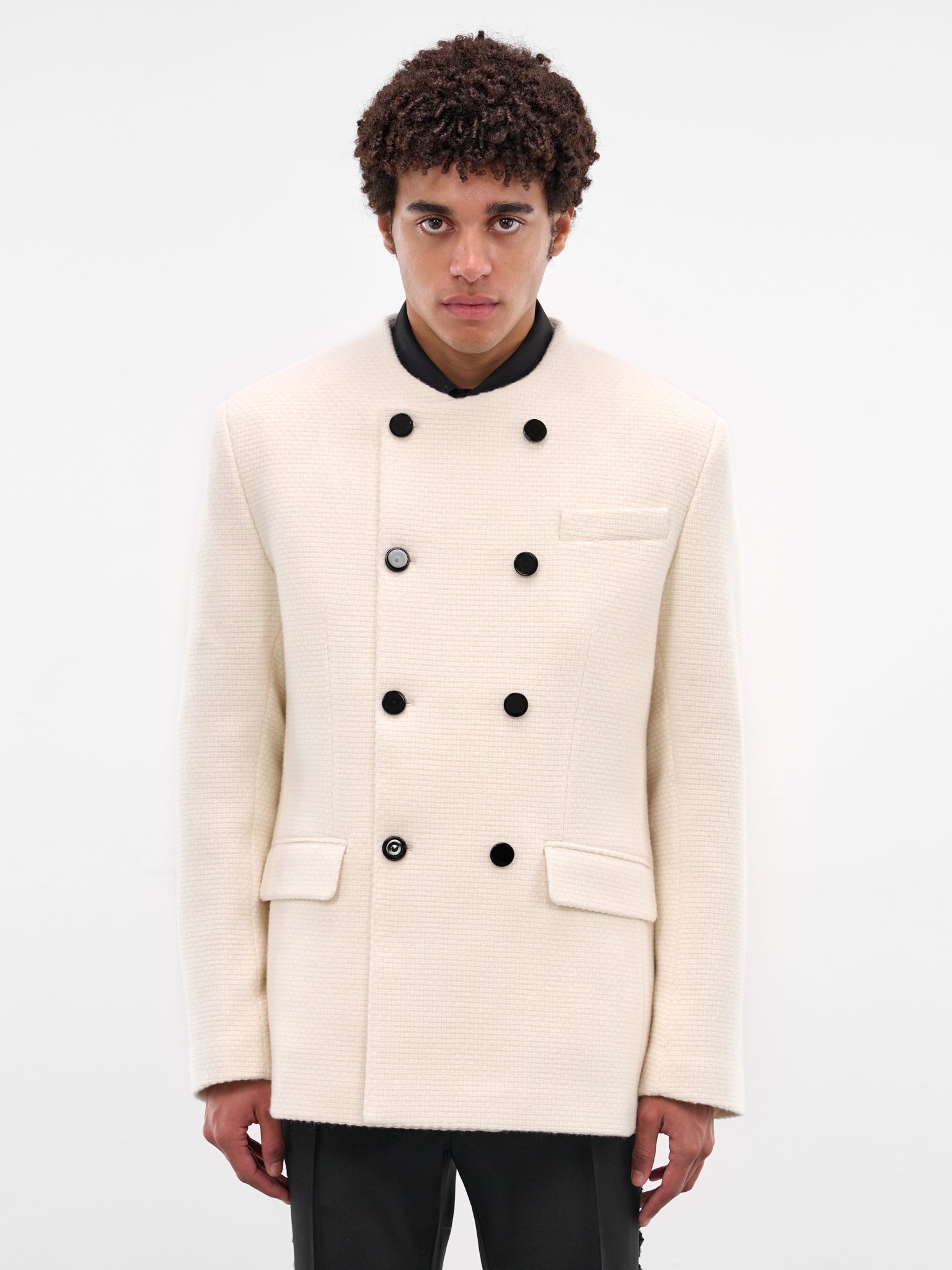 White Wool Double-Breasted Blazer (BL50-OFF-WHITE)