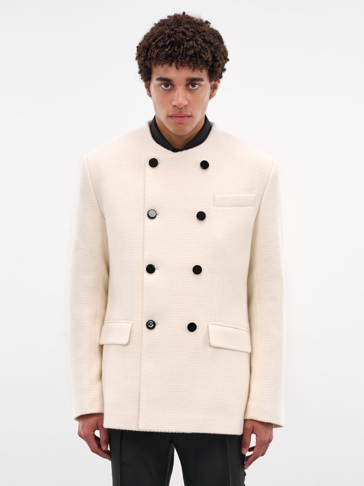 White Wool Double-Breasted Blazer (BL50-OFF-WHITE)