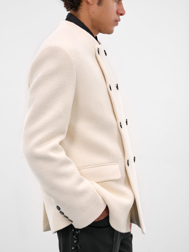 White Wool Double-Breasted Blazer (BL50-OFF-WHITE)