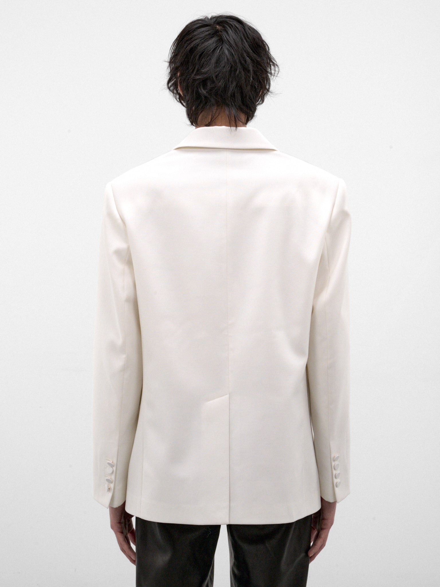 White Wool Double-Breasted Blazer (BL51-WHITE)