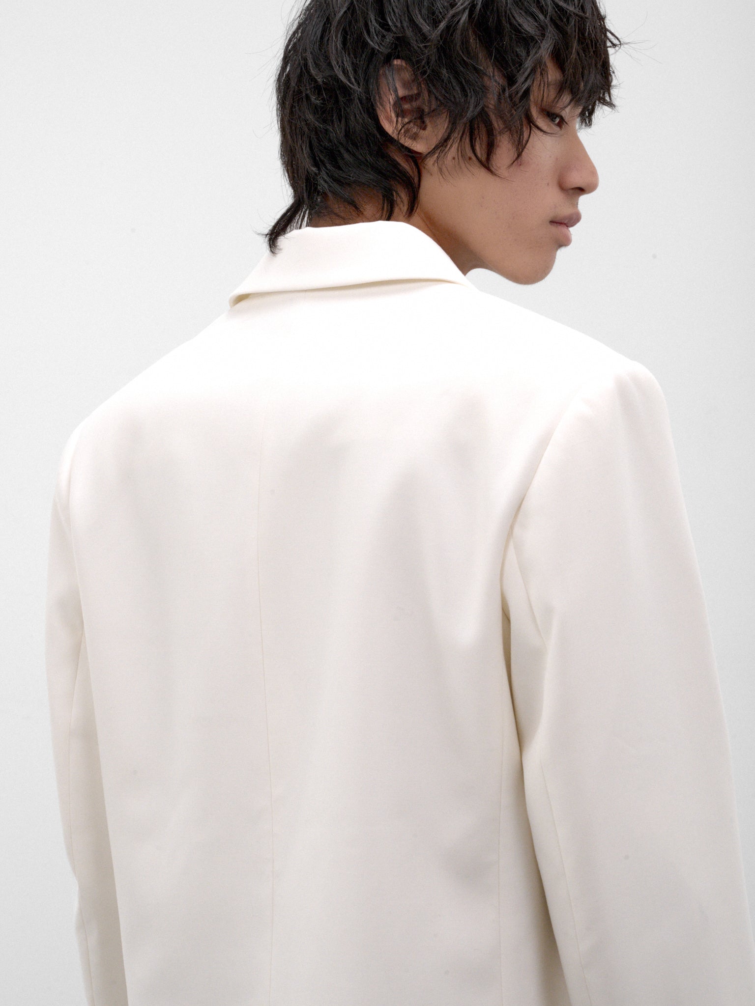 White Wool Double-Breasted Blazer (BL51-WHITE)