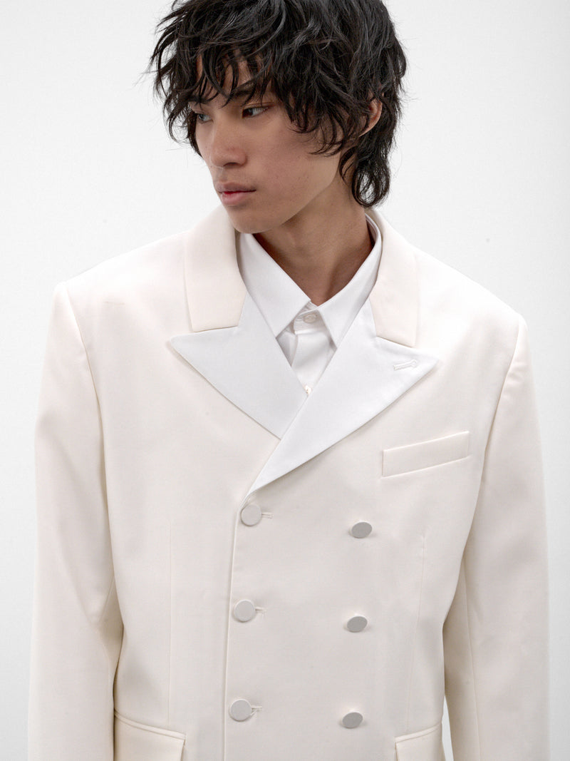 White Wool Double-Breasted Blazer (BL51-WHITE)