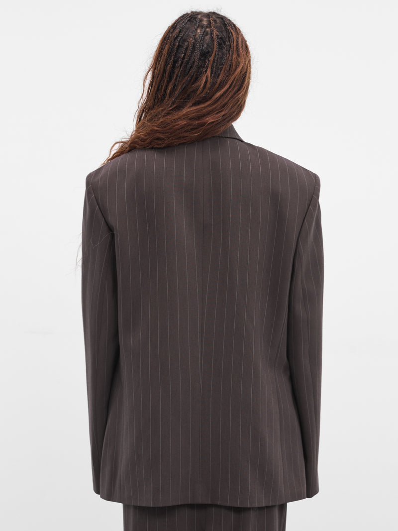 Brown Pinstripe Double-Breasted Blazer (BLAZER-04-BROWN-STRIPES)