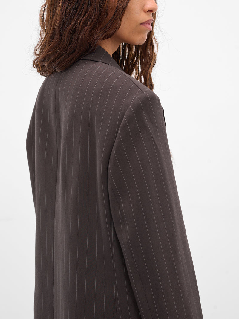 Brown Pinstripe Double-Breasted Blazer (BLAZER-04-BROWN-STRIPES)