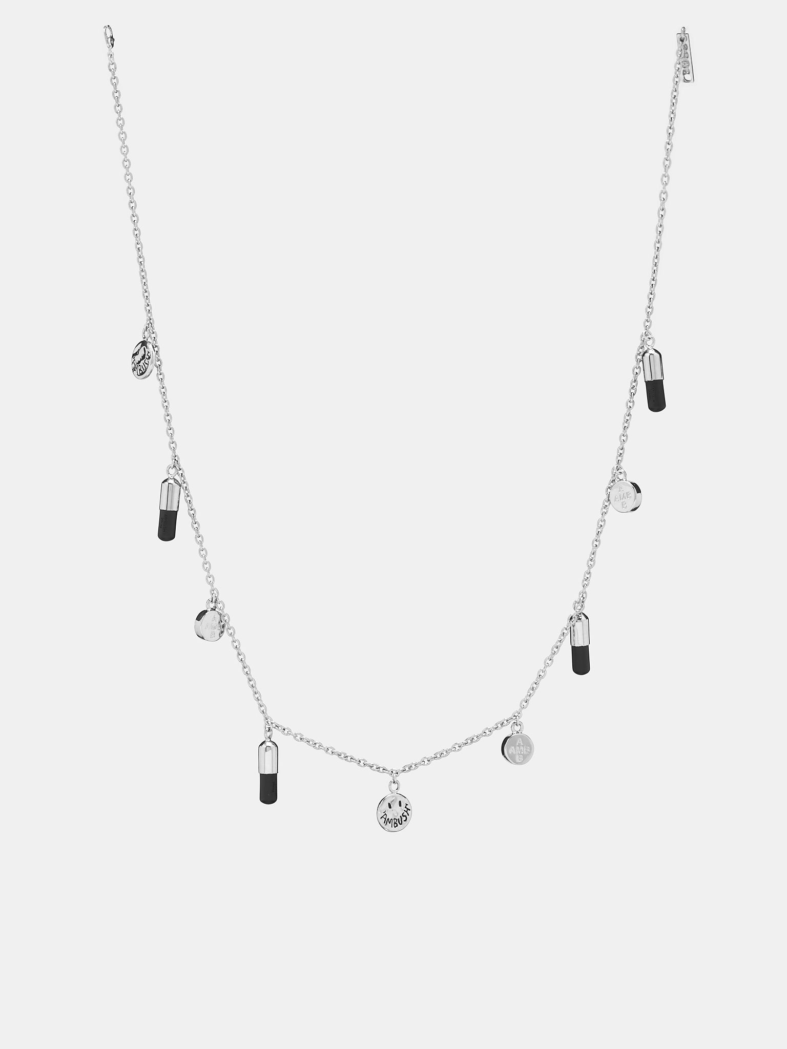 Pill Charm Chain Necklace (BMOB121-BRA001-1000-BLACK-NO-C)