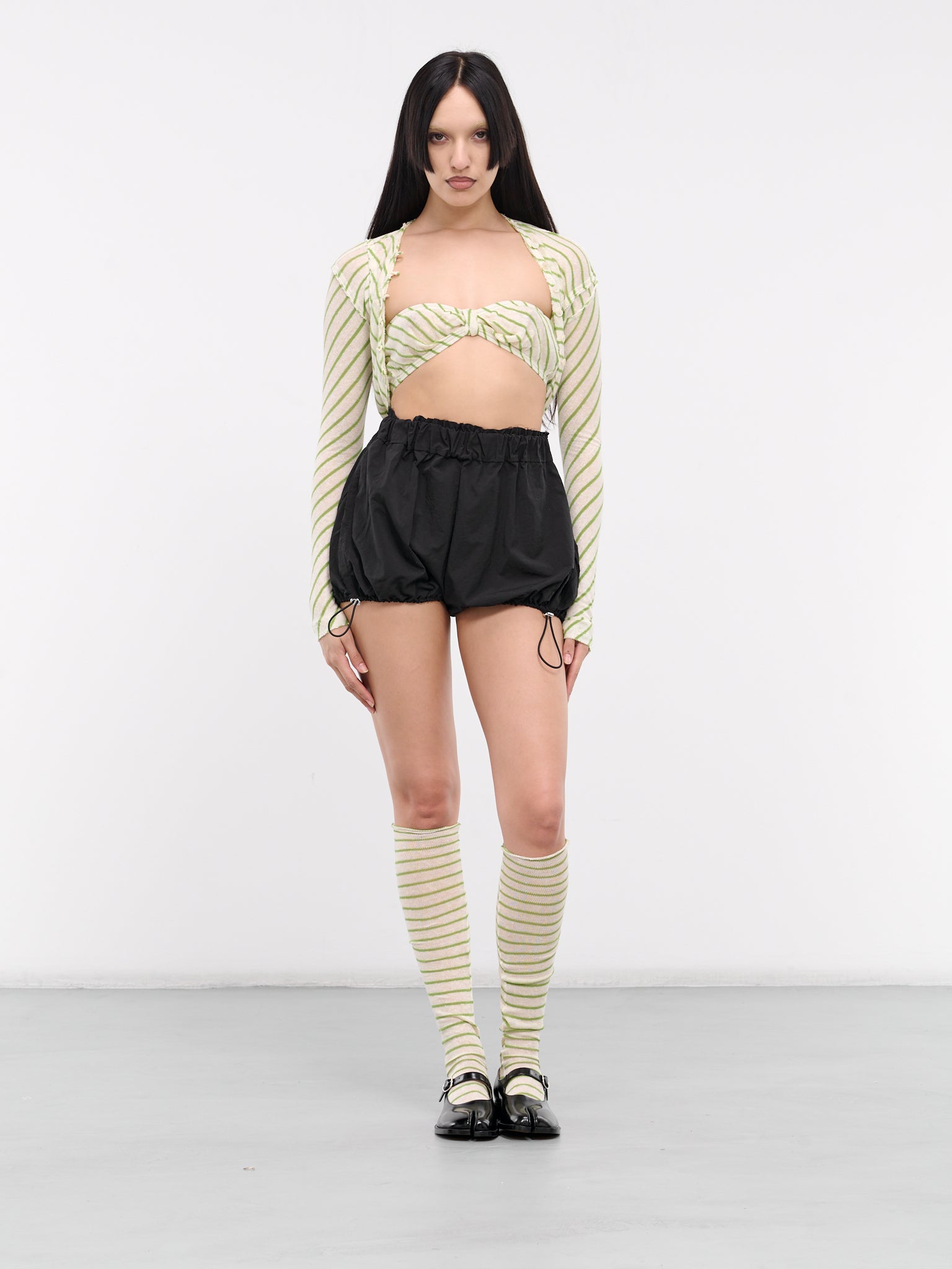 Striped Bandeau Top (BANDEAU-GREEN-WHITE-STRIPES)