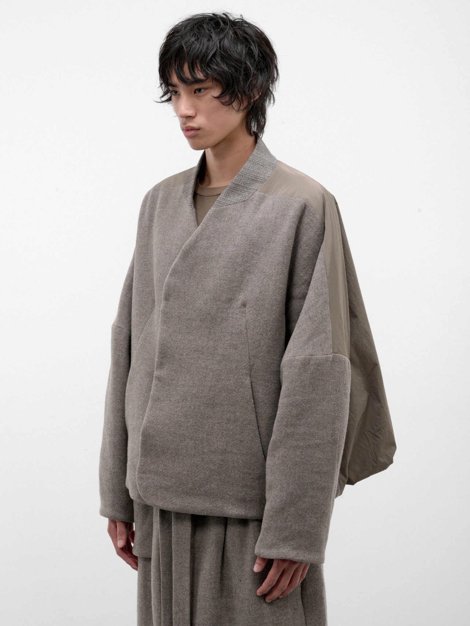 Gray Wool Bombeo Jacket (BOMBEO-GREIGE-GREY)