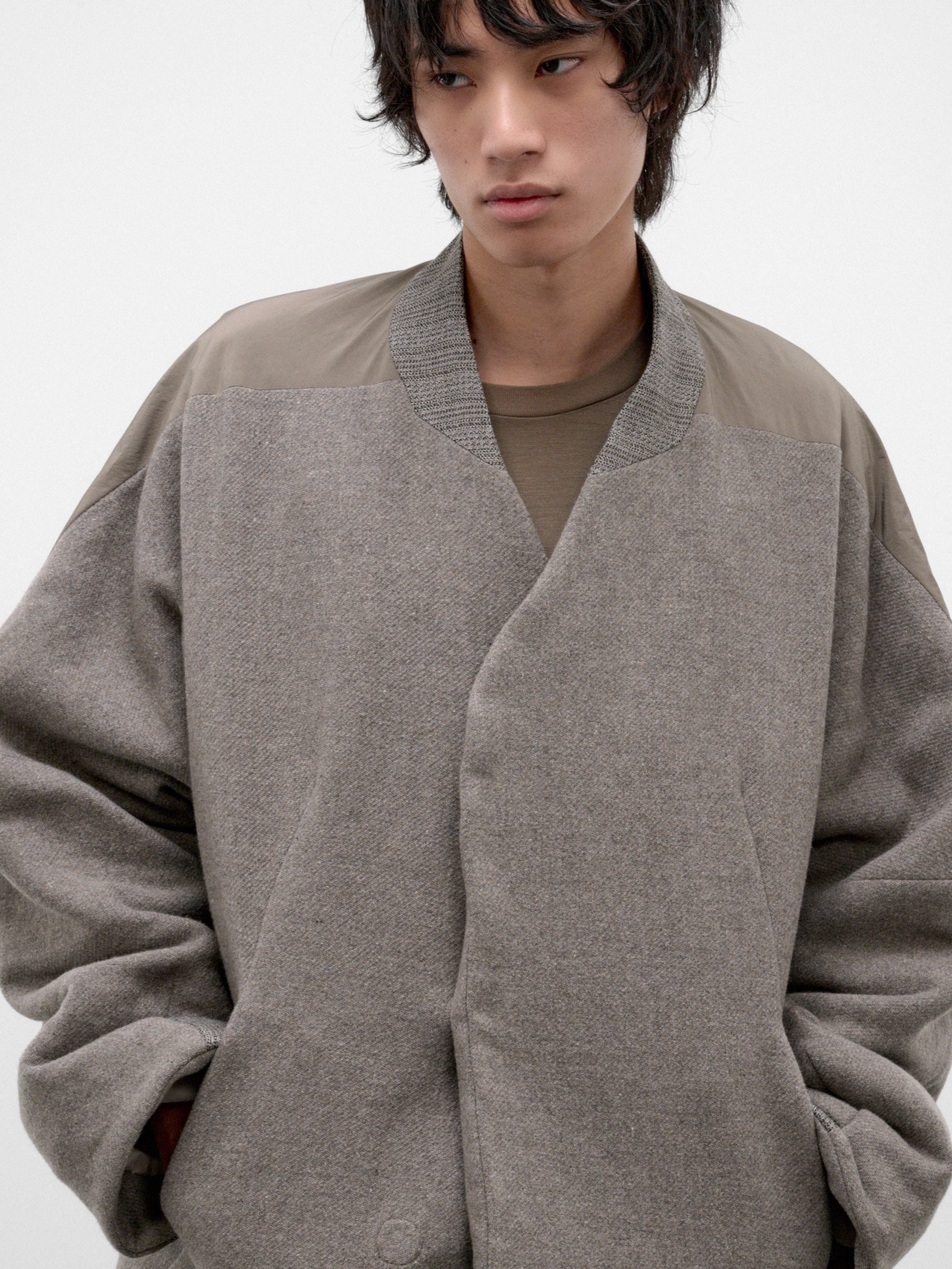 Gray Wool Bombeo Jacket (BOMBEO-GREIGE-GREY)