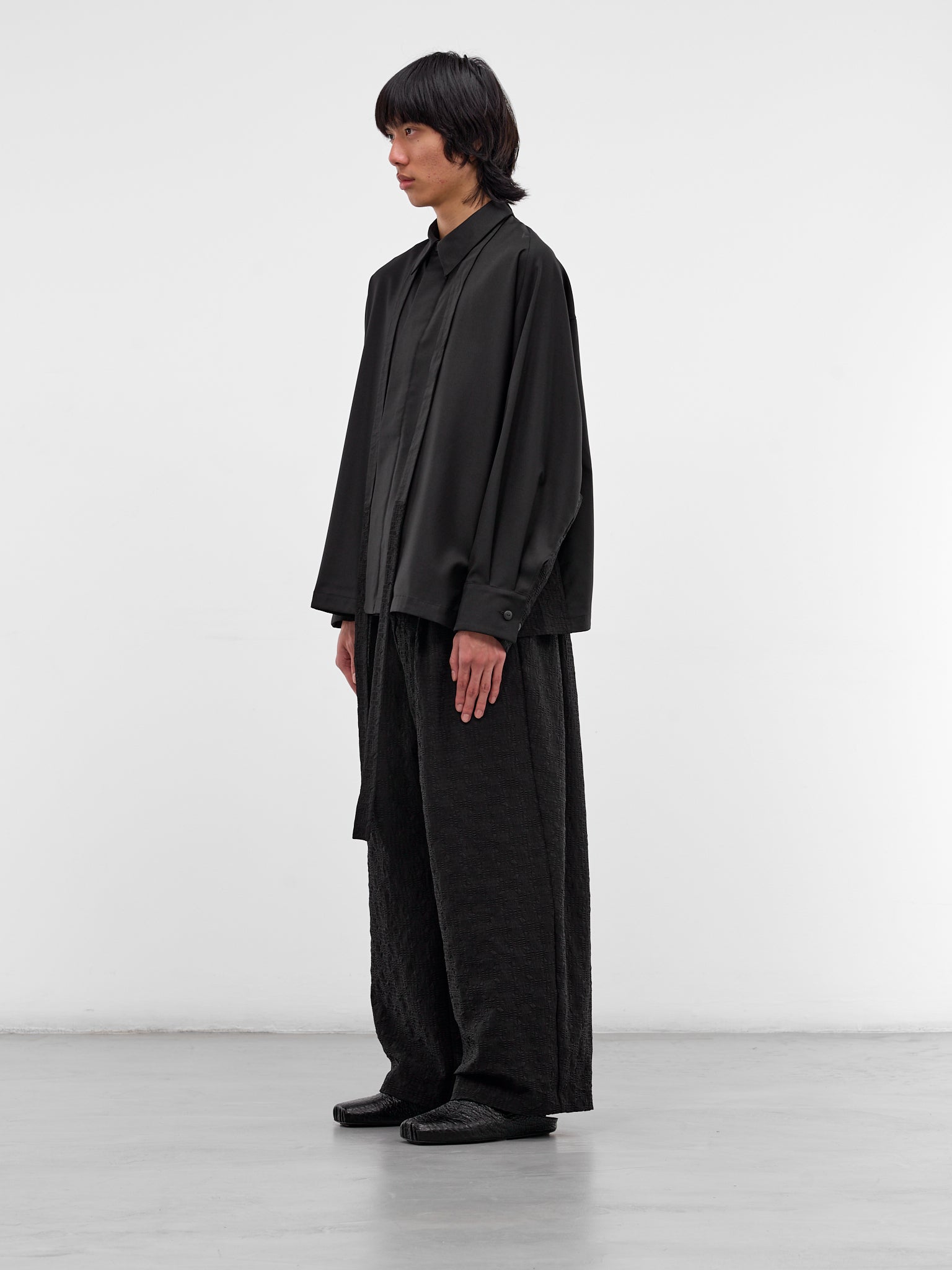 Botta Black Wool Textured Shirt (BOTTA-BLACK)