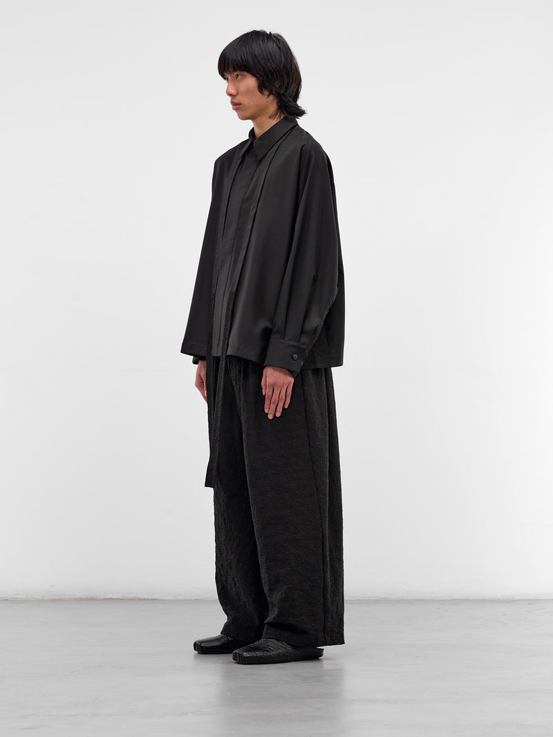 Botta Black Wool Textured Shirt (BOTTA-BLACK)