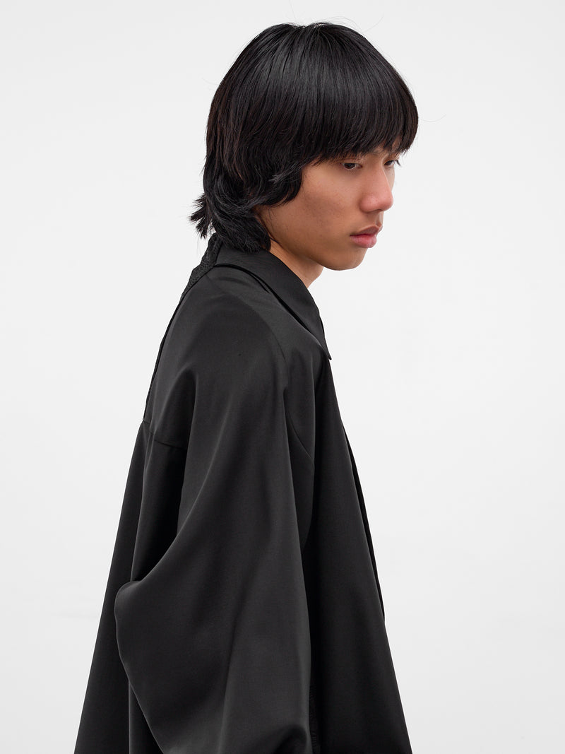 Botta Black Wool Textured Shirt (BOTTA-BLACK)